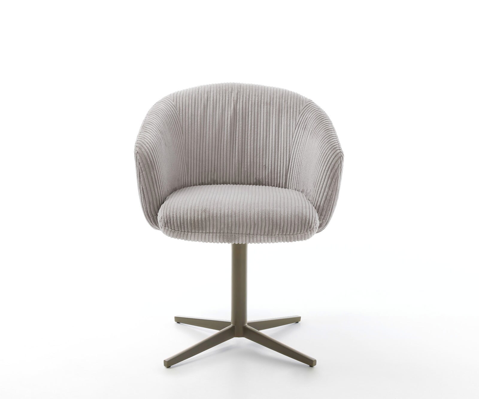 Врътящ се стол с подлакътници Корд СребристСив Офис основа  Titan 360° въртящ се Покет пружина Caja-Flex 2