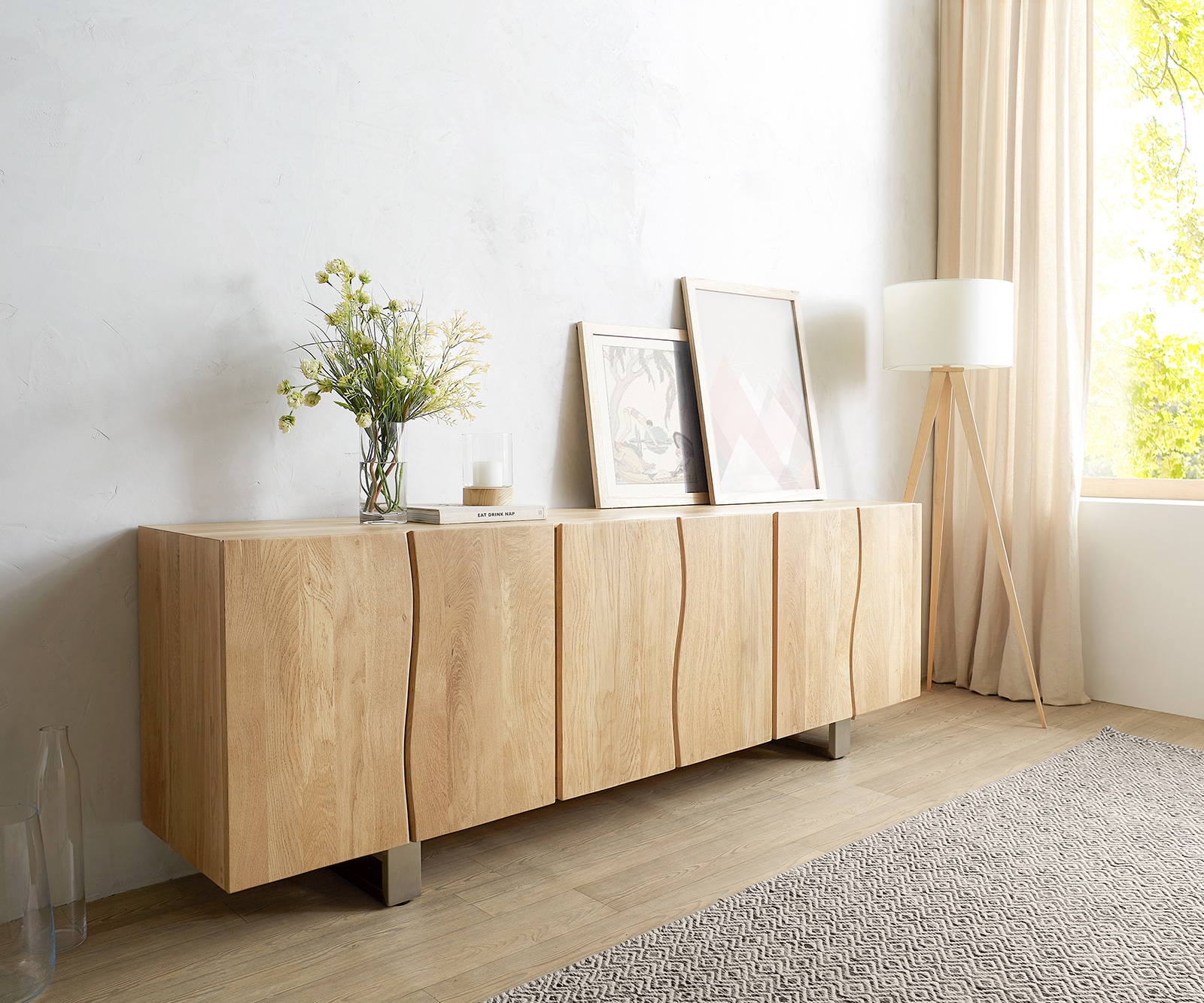 Комод Live-Edge 220 cm 6 врати дървен ръб 	 4 Комод Live-Edge 220 cm 6 врати дървен ръб 	 4