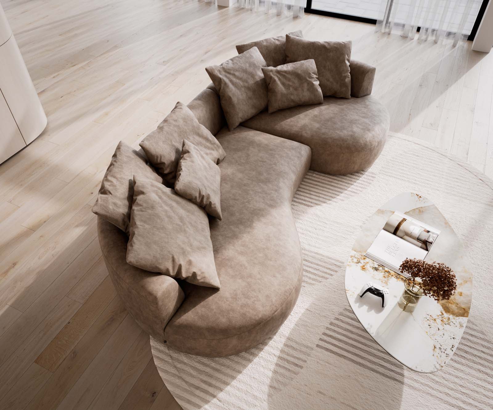 Диван Edina 330x170 cm микрофибър сив цвят vintage 3 Диван Edina 330x170 cm микрофибър сив цвят vintage 3