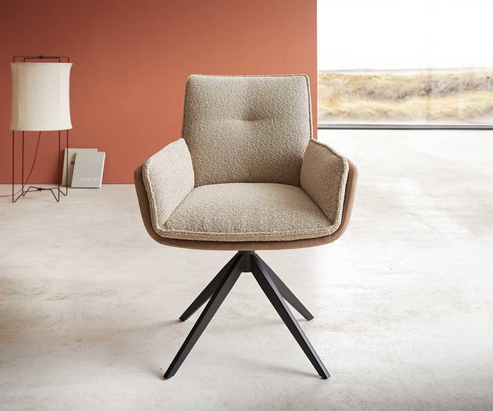 Въртящ се стол Nela-Flex материал микс кръстосана рамка 360° въртяща се 1 Въртящ се стол Nela-Flex материал микс кръстосана рамка 360° въртяща се 1