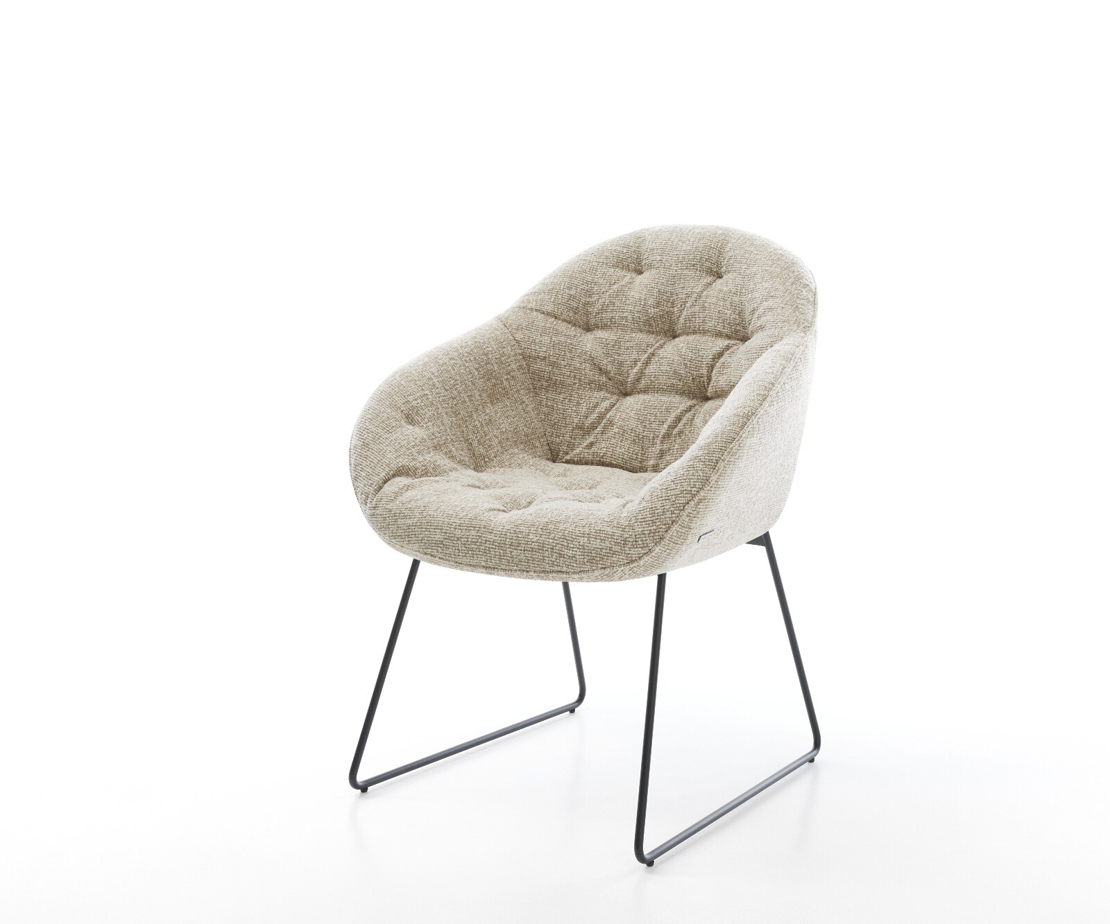 Трапезен стол Gaio-Flex Тъкан Soft Beige Основа за шейни Black 1