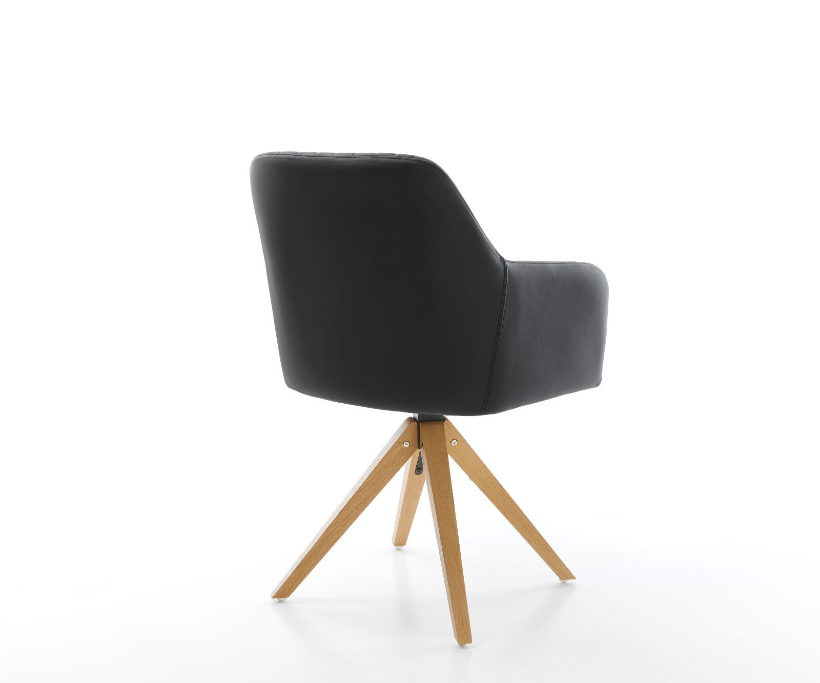 Врътящ се стол Естествена кожа Черен Дървена рамка  180° въртящ се Greg-Flex 4 Врътящ се стол Естествена кожа Черен Дървена рамка  180° въртящ се Greg-Flex 4