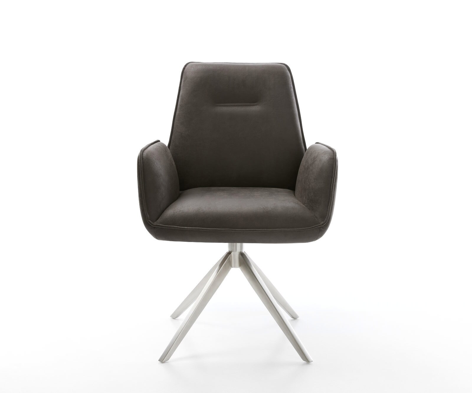 Врътящ се стол Антрацит Винтидж Конус крак плосък Неръждаема стомана 360° въртящ се Zoa-Flex 2