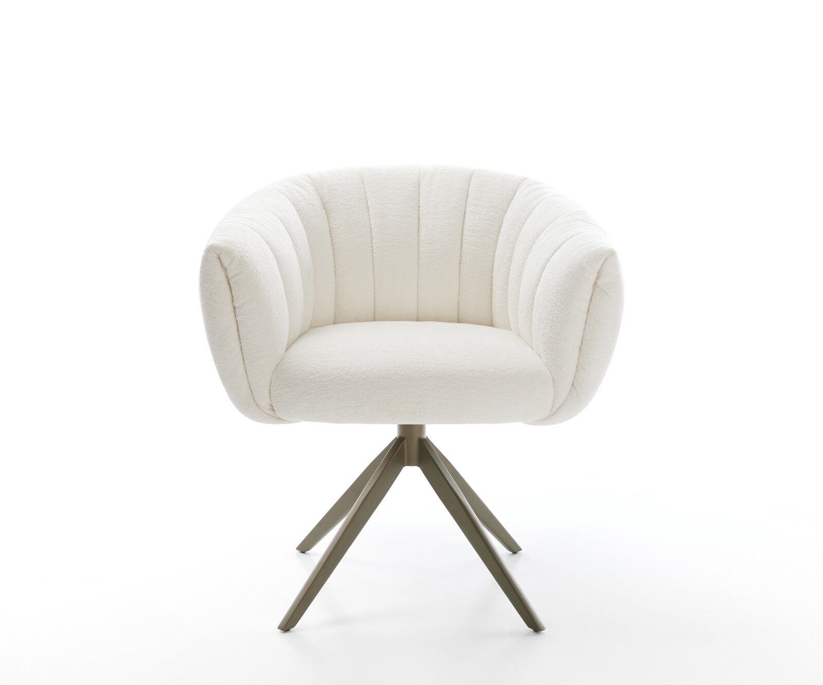 Въртящ се стол Jada-Flex Букле Soft Beige Кръстосана рамка широка Ефектно покритие Титан 360° завъртане Люлееща се функция Ядро от джобни пружини 1