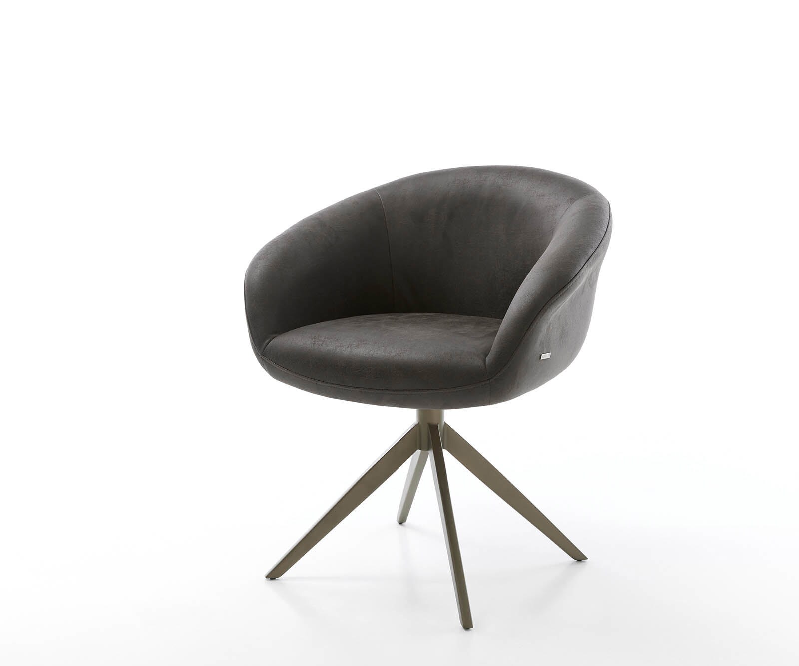 Врътящ се стол с подлакътници Антрацит Винтидж Конус крак плосък  Titan 360° въртящ се Покет пружина Vinka-Flex 1