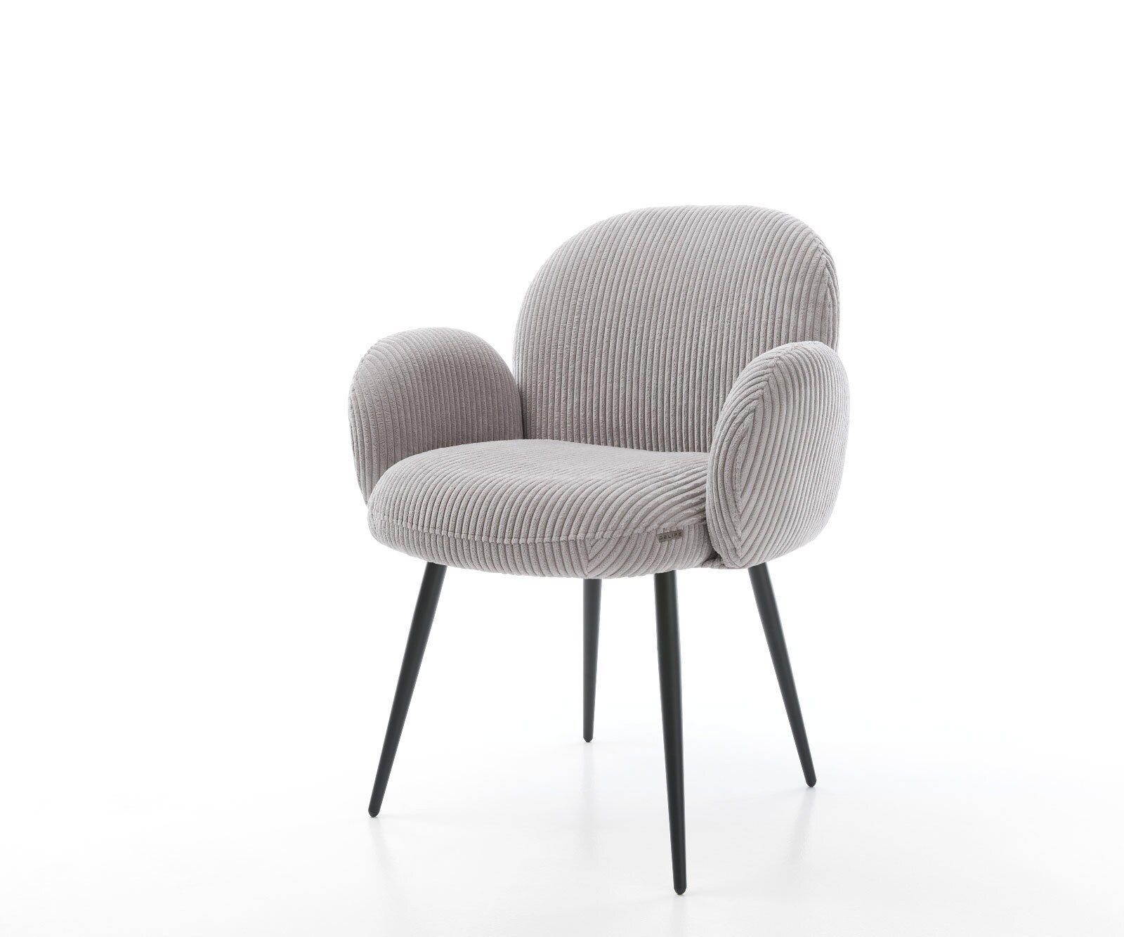 Стол Корд Сребристосив 4-крака Прави Черни Покет пружина Nube-Flex