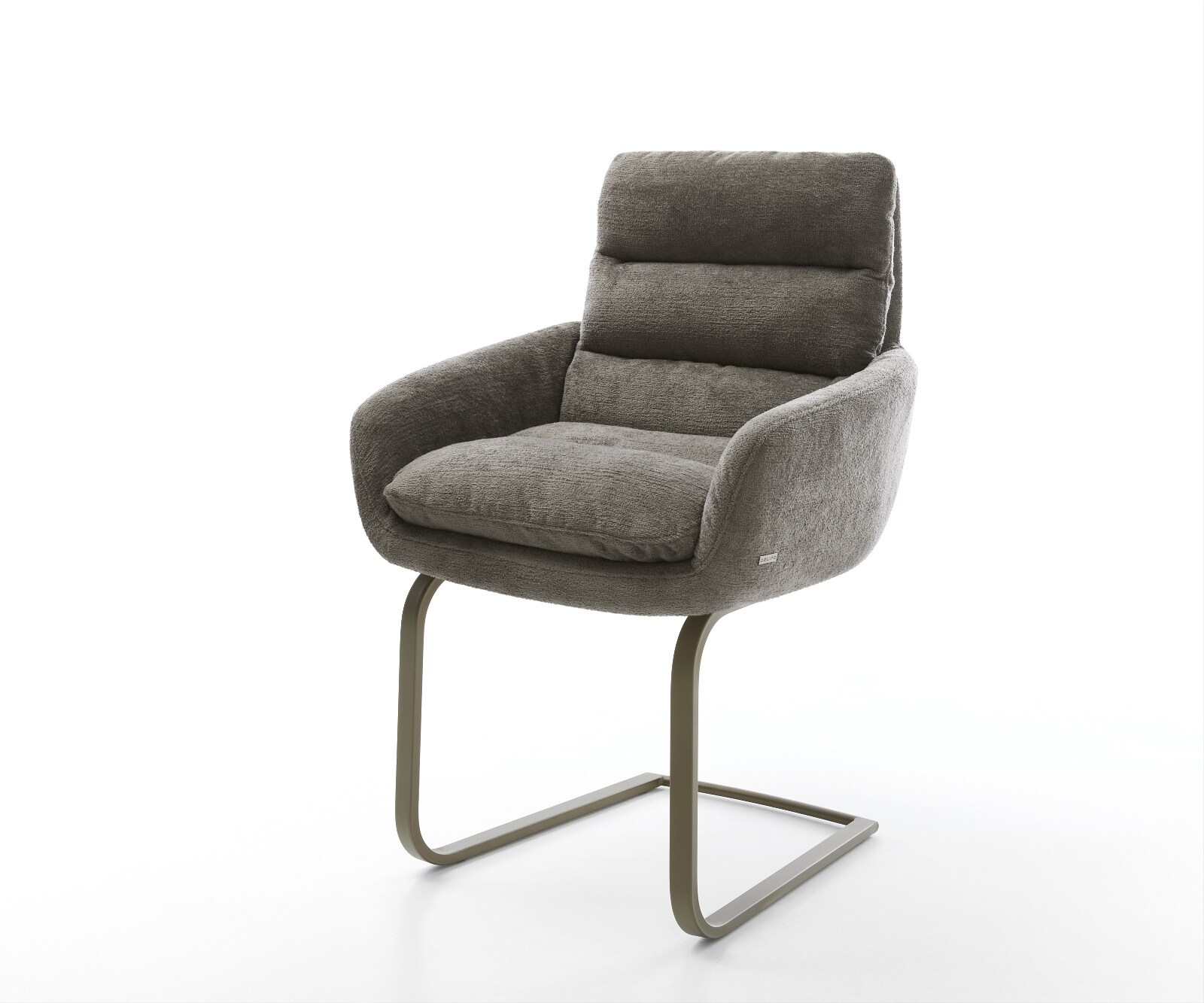 Стол с конзола Abelia-Flex с подлакътници Bouclé soft mud Стол с конзола с плосък ефект покритие титан 1