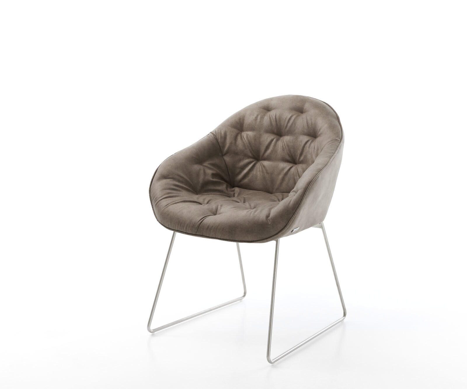 Кресло Таупе Винтидж Извити крака Неръждаема стомана Gaio-Flex Кресло Таупе Винтидж Извити крака Неръждаема стомана Gaio-Flex