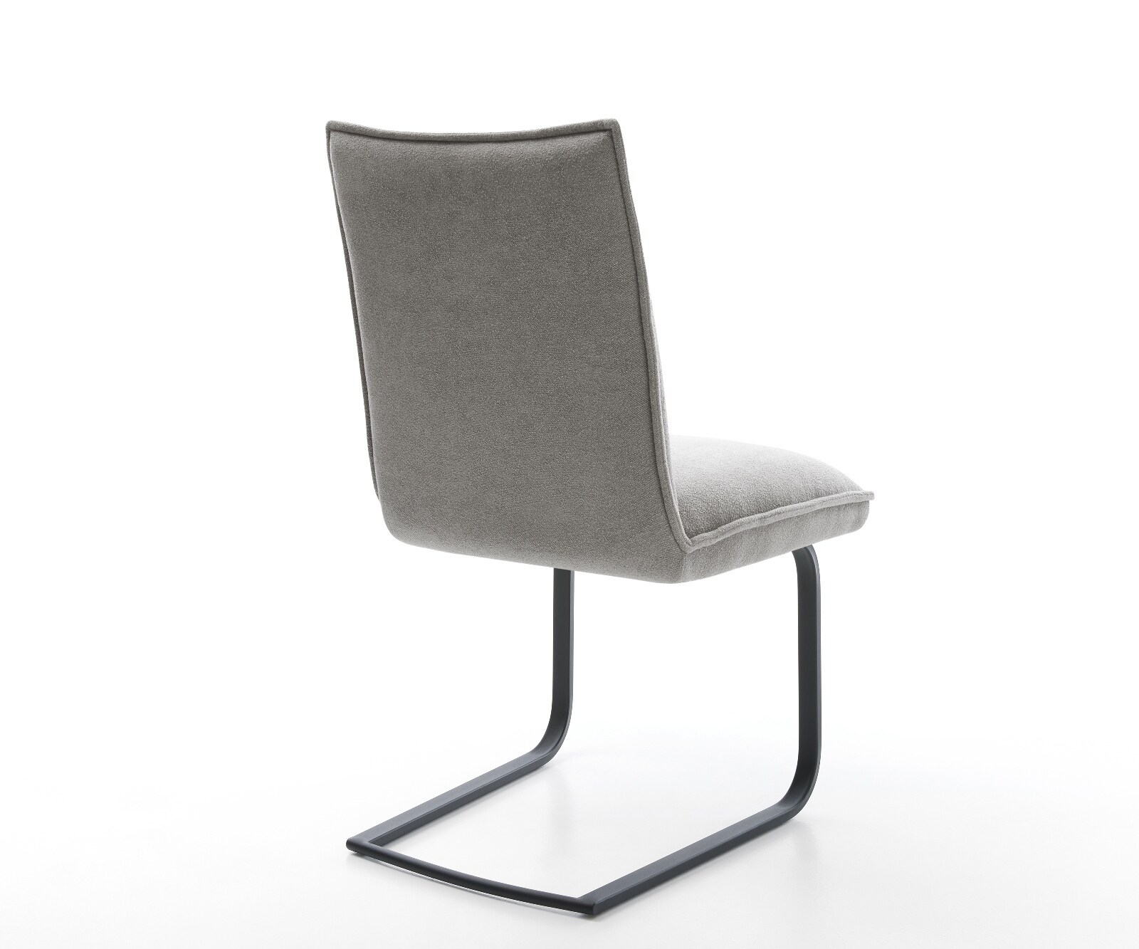 Конзолен стол Lelio-Flex текстурирана тъкан мек сив конзолен стол плосък черен джоб пружина сърцевина 5