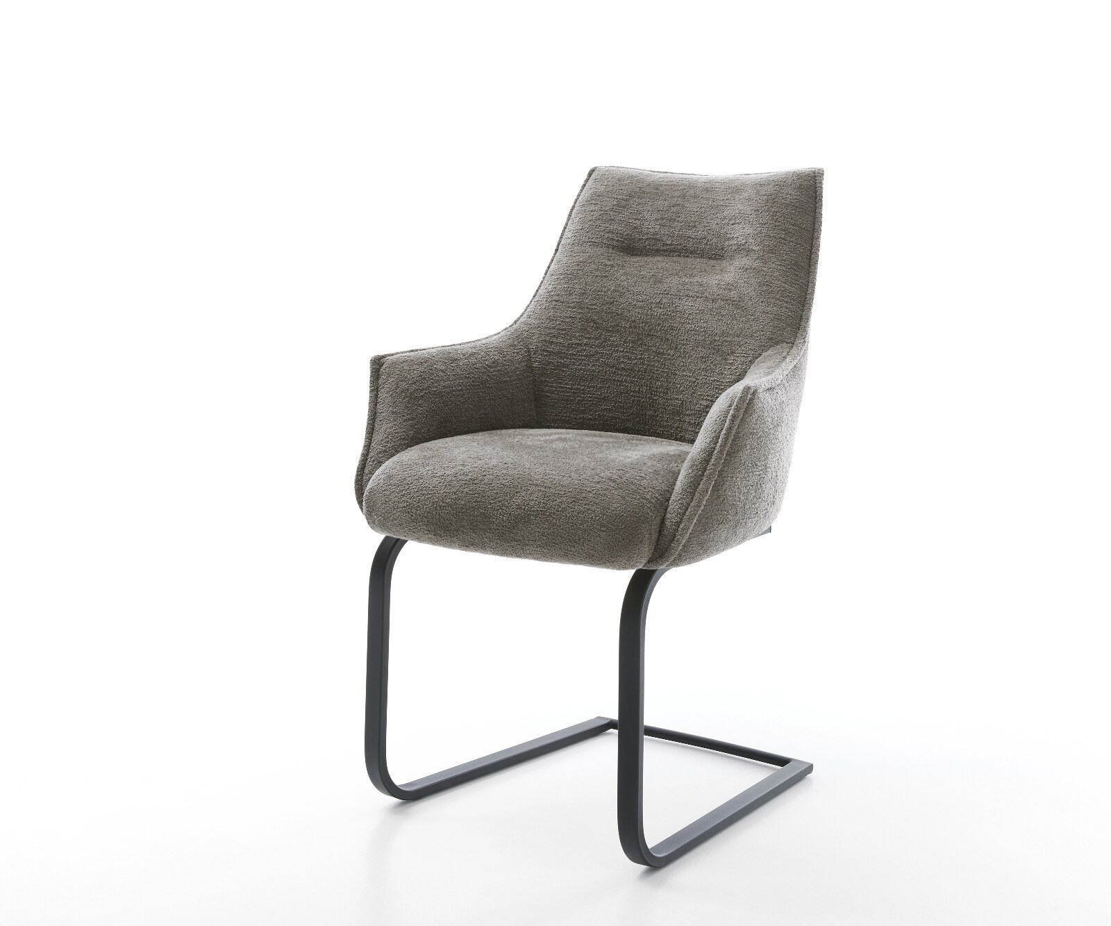 Стол с конзола Alja-Flex с подлакътници Bouclé Soft Mud Стол с конзола, плосък Черен Сърцевина от джобни пружини 1