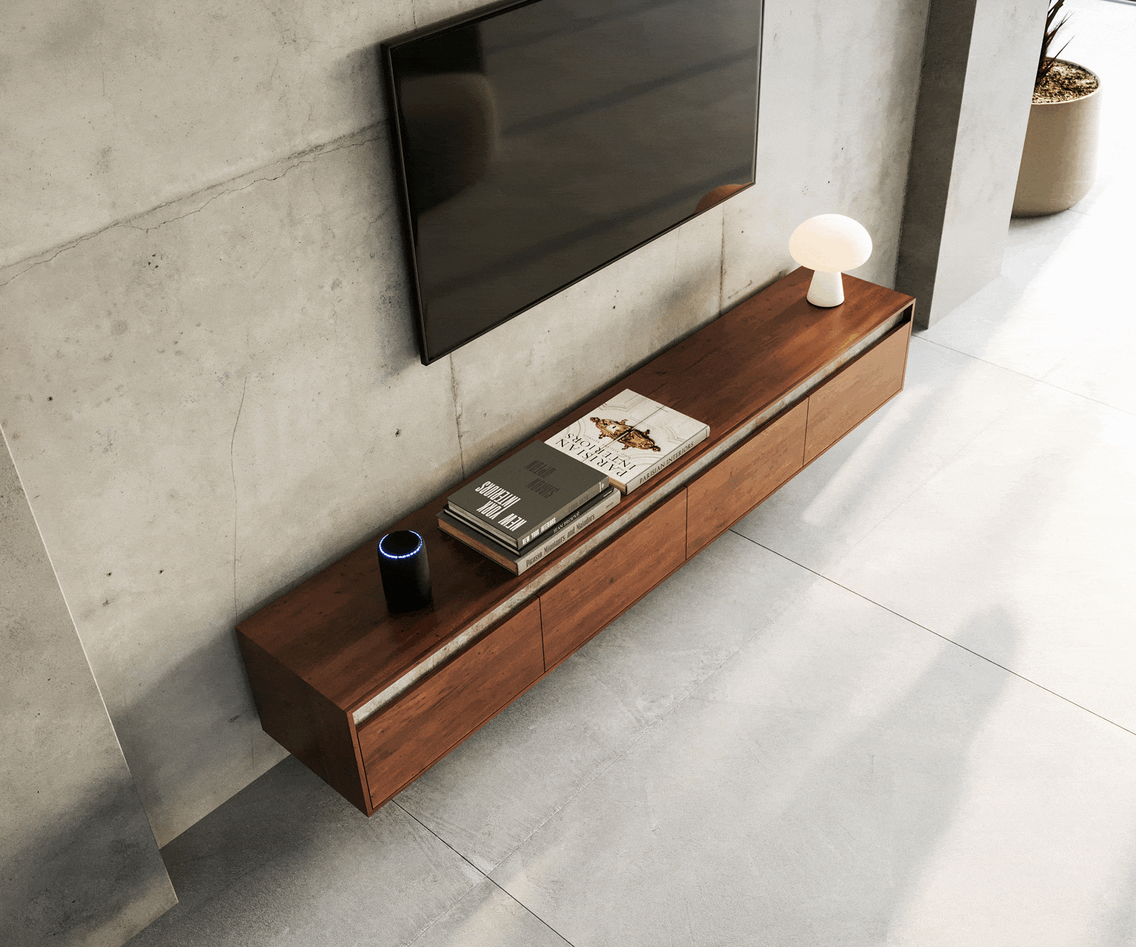 ТВ шкаф 200 cm Акация Кафяв каменен фурнир 4 Чекмеджета висящ Stonegrace 3 ТВ шкаф 200 cm Акация Кафяв каменен фурнир 4 Чекмеджета висящ Stonegrace 3