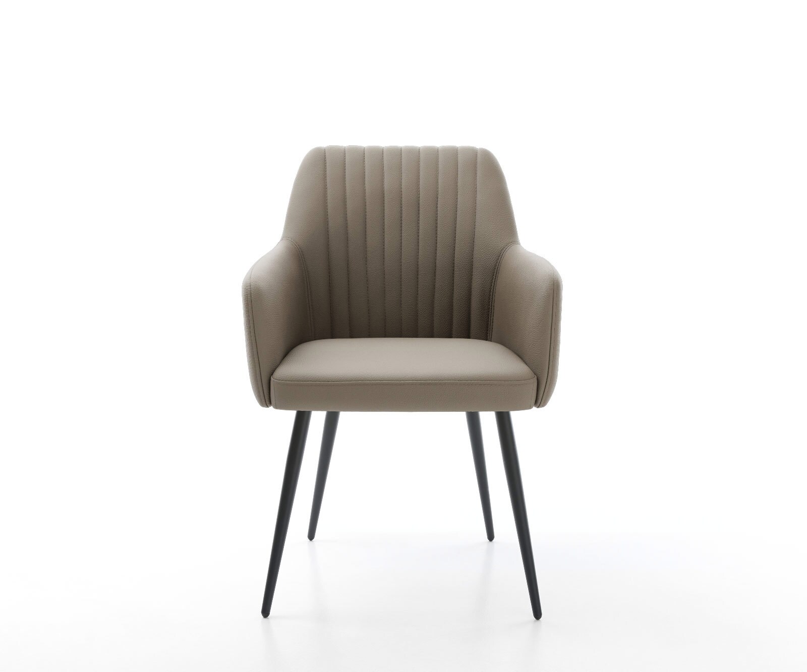 Стол Естествена кожа Кафяв 4-крака Прави Черни Greg-Flex 2