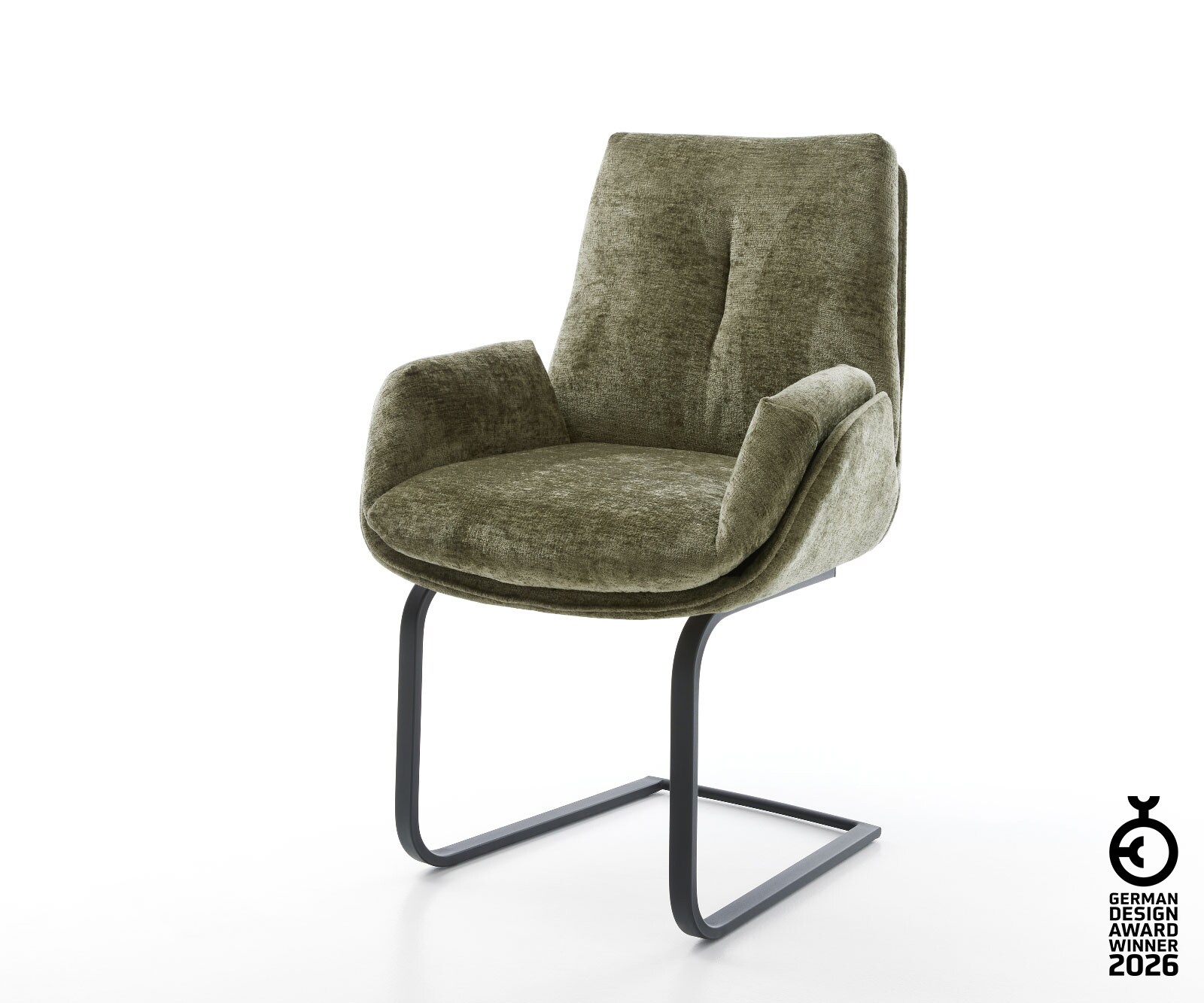 Люлеещ стол Шенил Маслина Конзолен крак плосък Черен Clea-Flex