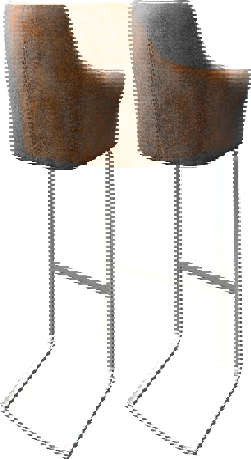 Бар стол Винтидж Кафяв Конзолен крак плосък Неръждаема стомана Yulo-Flex 4 Бар стол Винтидж Кафяв Конзолен крак плосък Неръждаема стомана Yulo-Flex 4