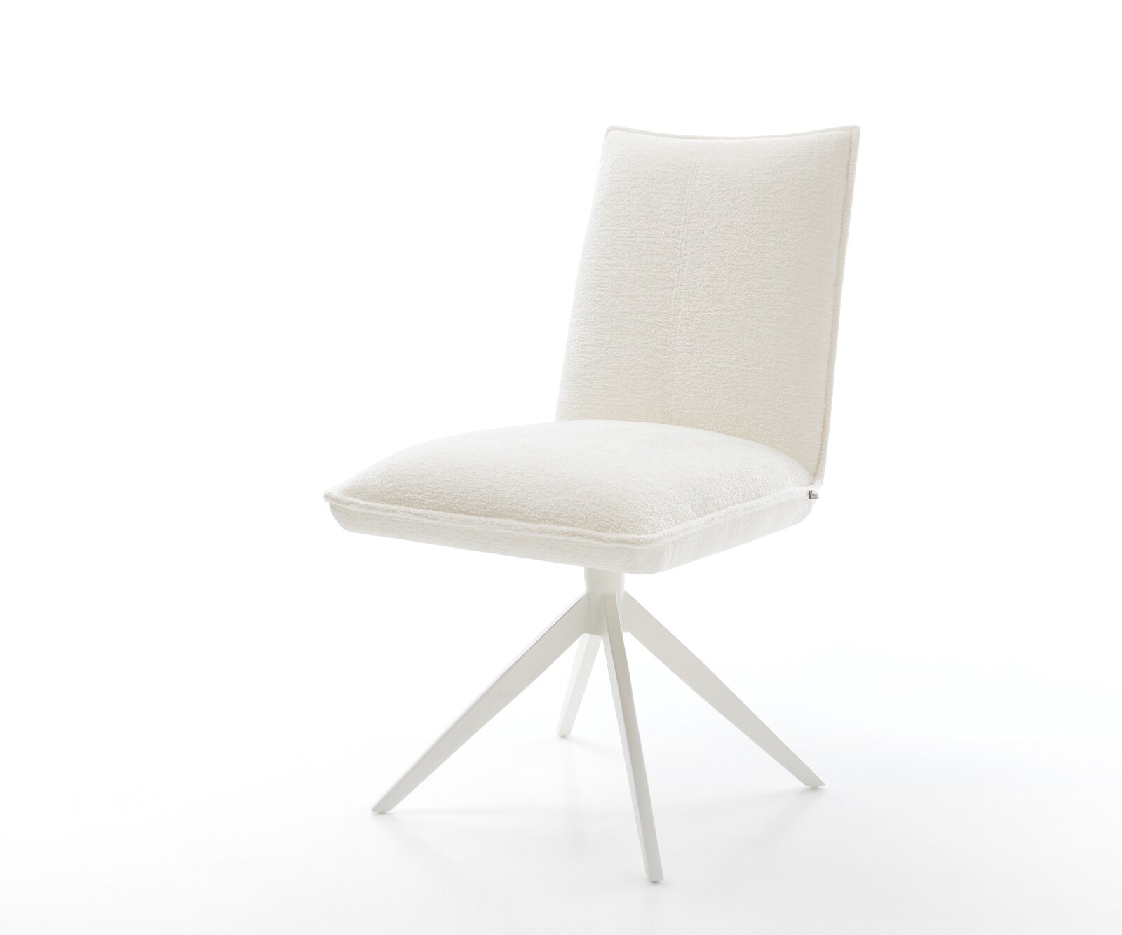 Въртящ се стол Lelio-Flex Bouclé Soft Beige Кръстосана рамка широка Бяла 360° въртене Люлееща се функция Ядро от джобни пружини 1