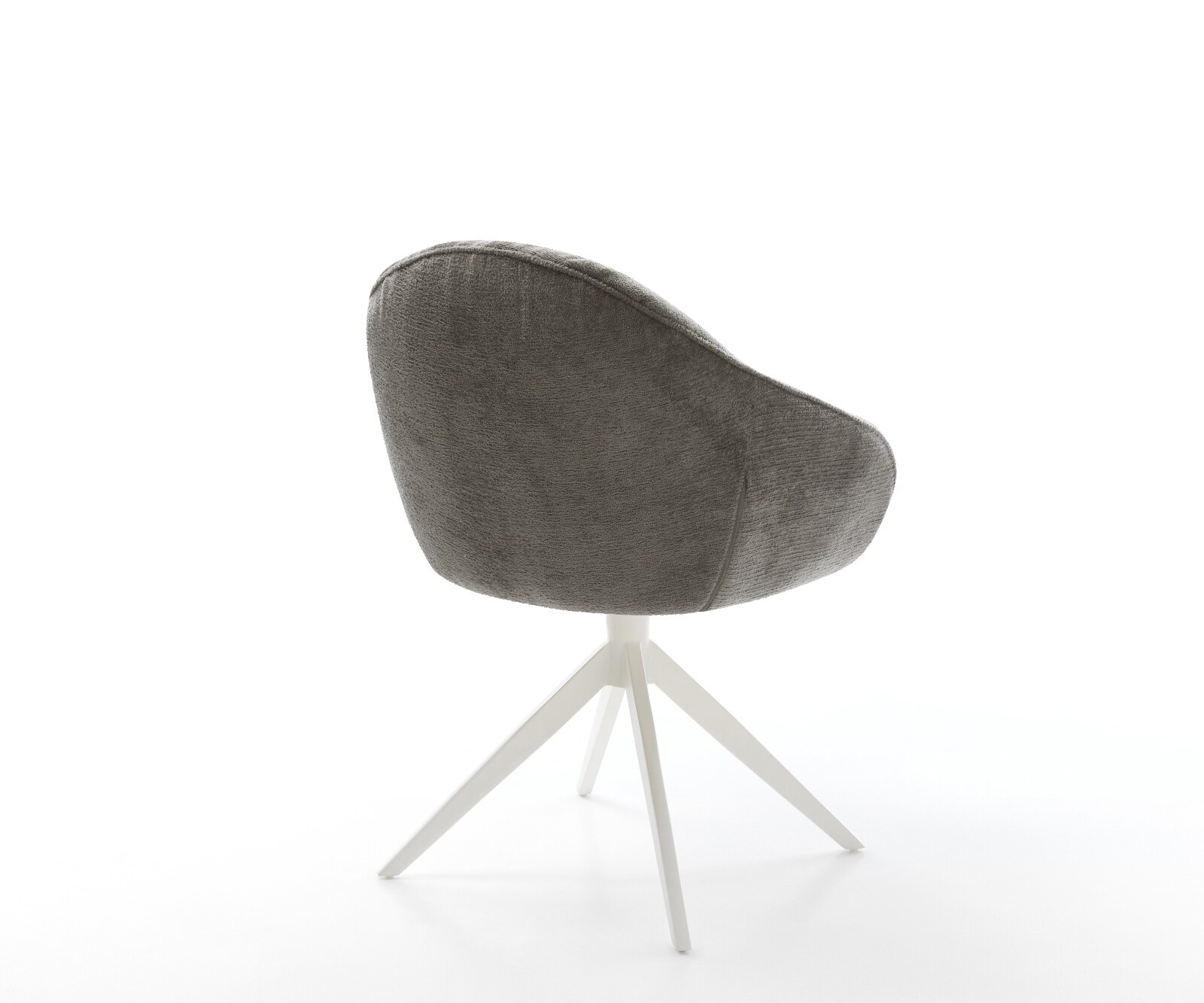 Въртящ се стол Gaio-Flex Bouclé Soft Mud Кръстосана рамка широка Бяла 360° въртяща се люлееща се функция 4