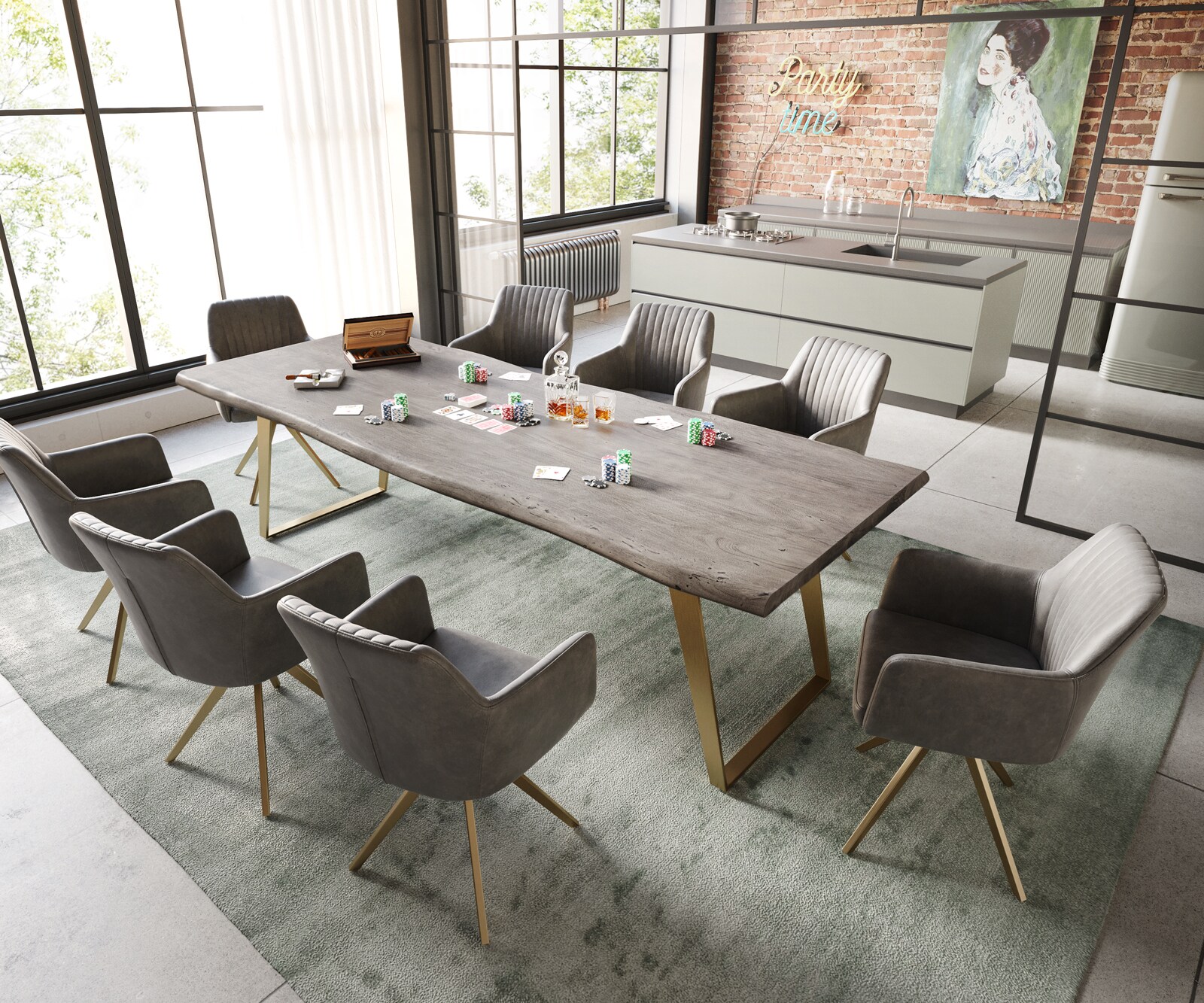 Рамка за маса от неръждаема стомана, златна, под ъгъл (комплект от 2) 2