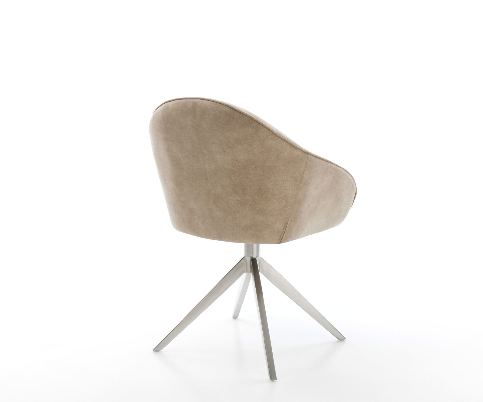 Въртящ се стол Gaio-Flex Микрофибър Бежов реколта Кръстосана рамка широка Неръждаема стомана Въртене на 360° Люлееща се функция 4