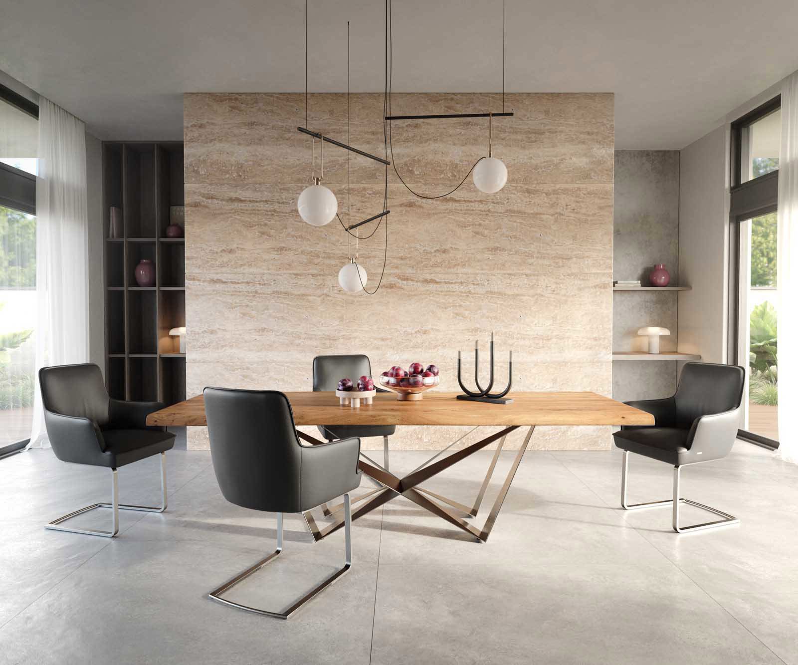 Люлеещ стол с подлакътници Естествена кожа Черен Конзолен крак плосък Неръждаема стомана Покет пружина Heira-Flex 4 Люлеещ стол с подлакътници Естествена кожа Черен Конзолен крак плосък Неръждаема стомана Покет пружина Heira-Flex 4