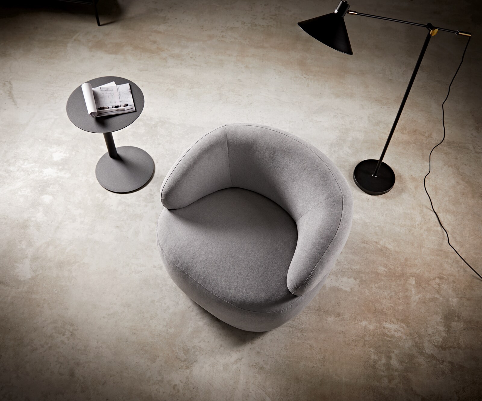 Кресло за отдих Nova 88x88 cm микрофибър сив 6