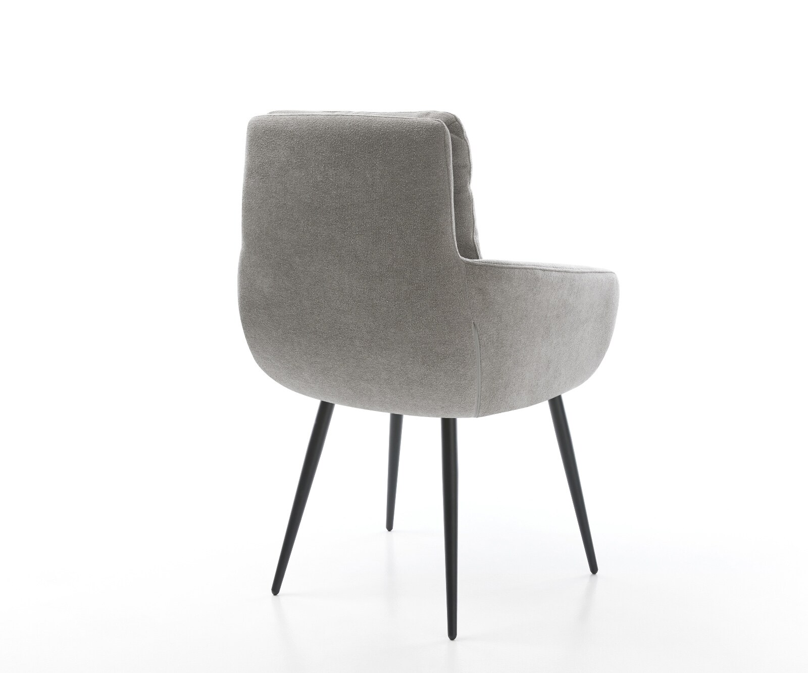 Трапезен стол Abelia-Flex с подлакътници от текстурирана тъкан в меко сиво 4-футов заострен черен цвят 5