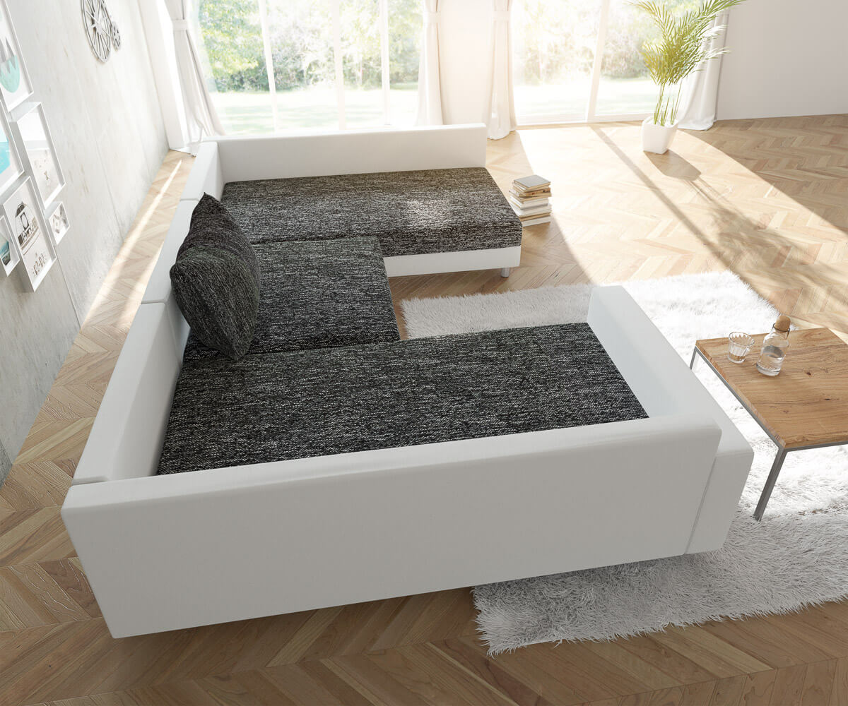 Жив пейзаж Светлосива модулна текстурирана тъкан Табуретка Clovis 3