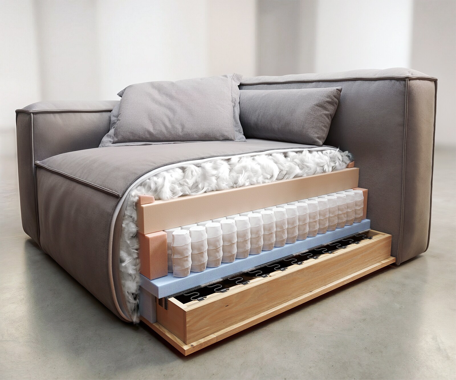 Ъглов диван Freestyle 310x200 cm Bouclé Soft Beige Quilted 8