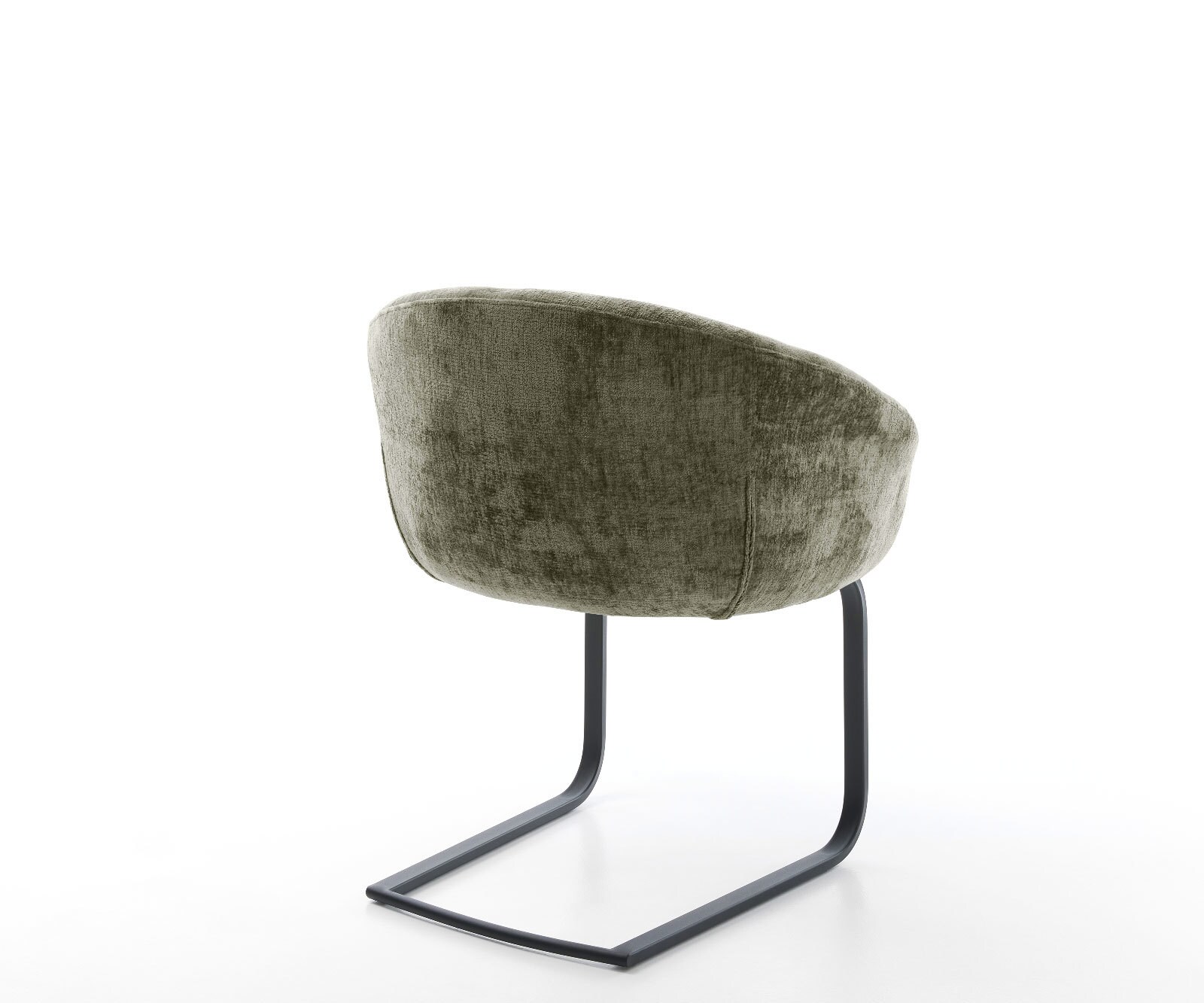 Люлеещ стол с подлакътници Шенил Маслина Конзолен крак плосък Черен Покет пружина Vinka-Flex 5