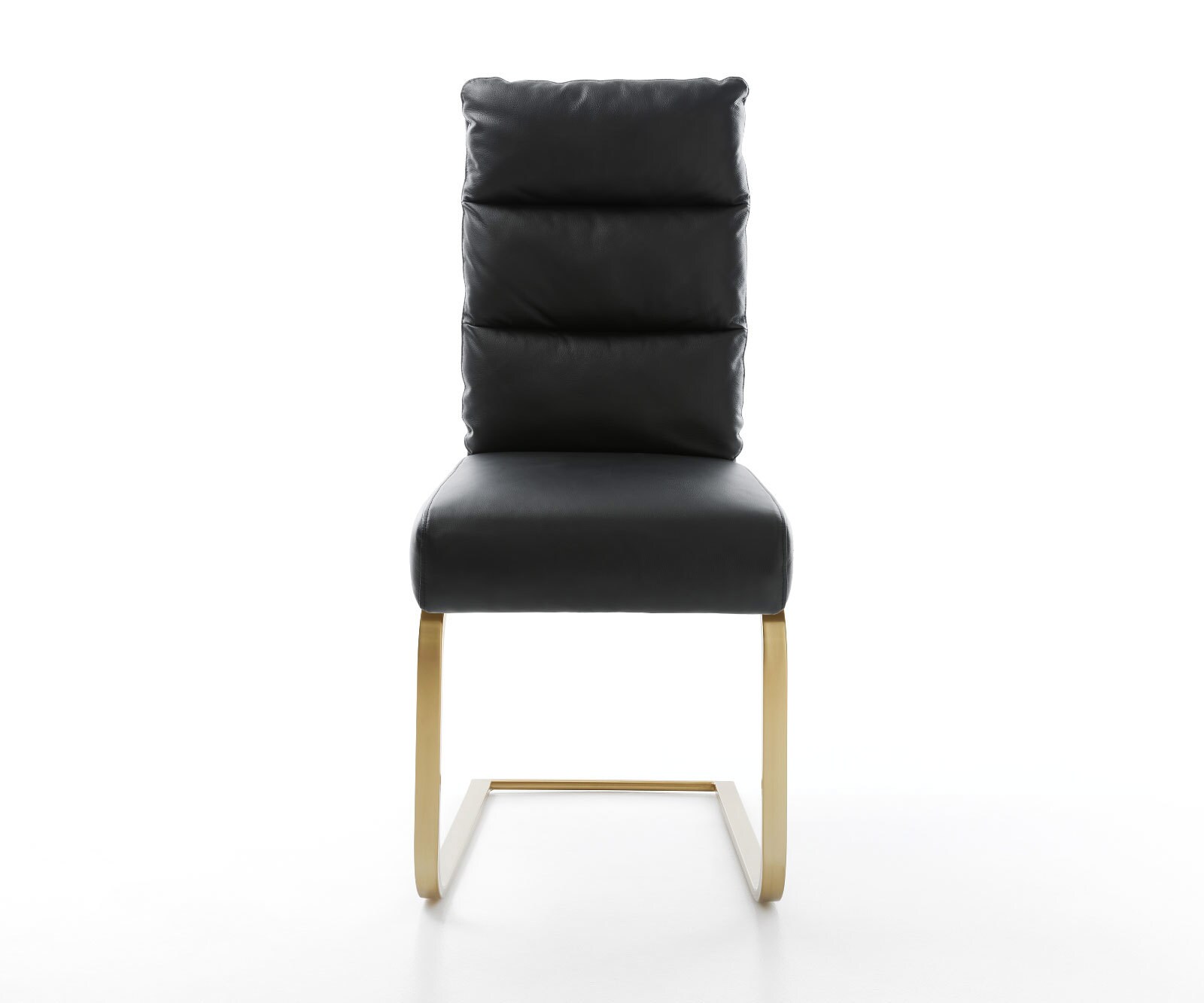 Люлеещ стол Естествена кожа Черен Конзолен крак плосък Злато Покет пружина Pela-Flex 1