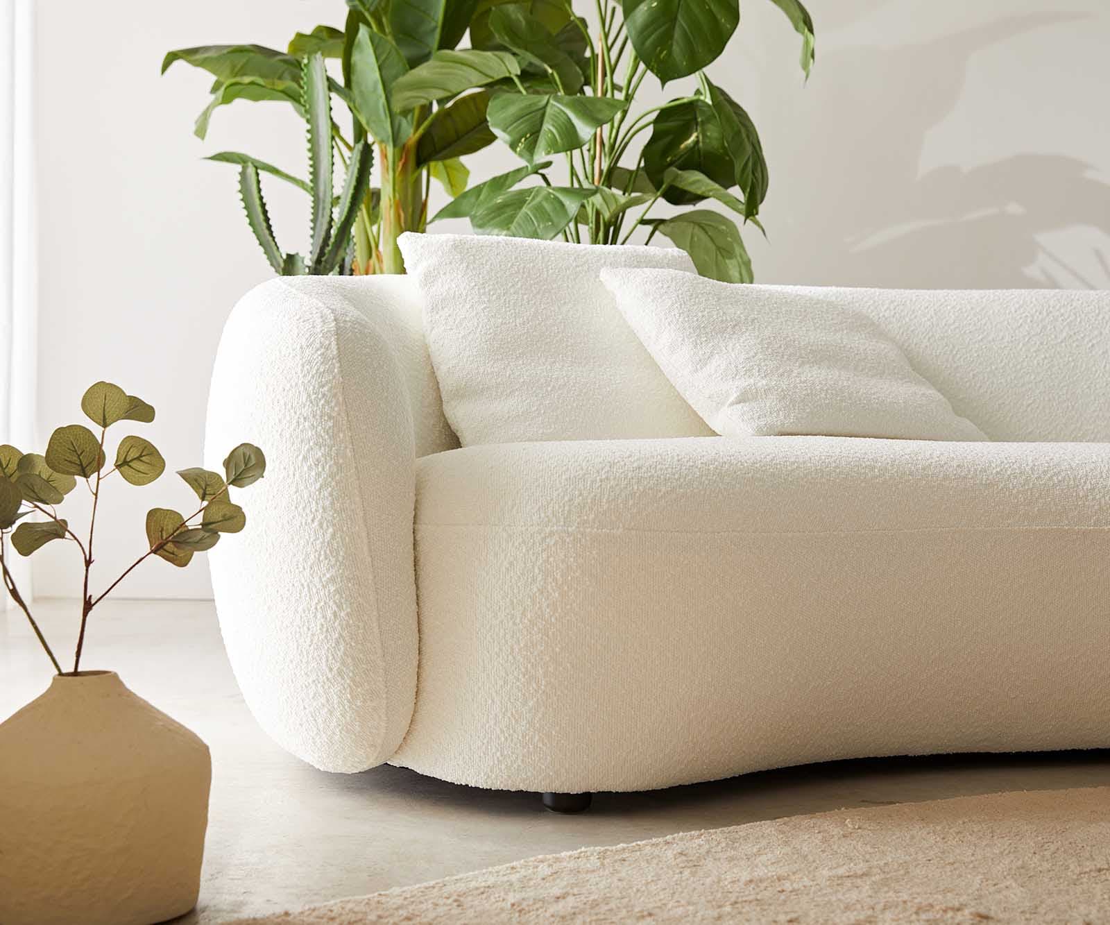 3-местен диван Larna 260x120 cm Bouclé кремаво-бяло 4 3-местен диван Larna 260x120 cm Bouclé кремаво-бяло 4