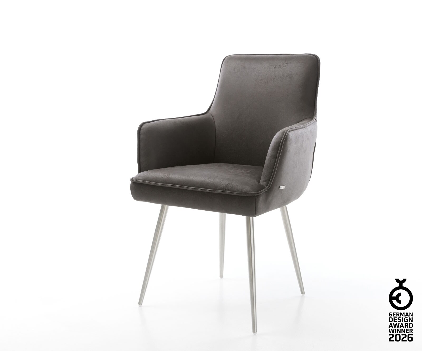 Стол Антрацит Винтидж 4-крака Прави Неръждаема стомана Покет пружина Heira-Flex