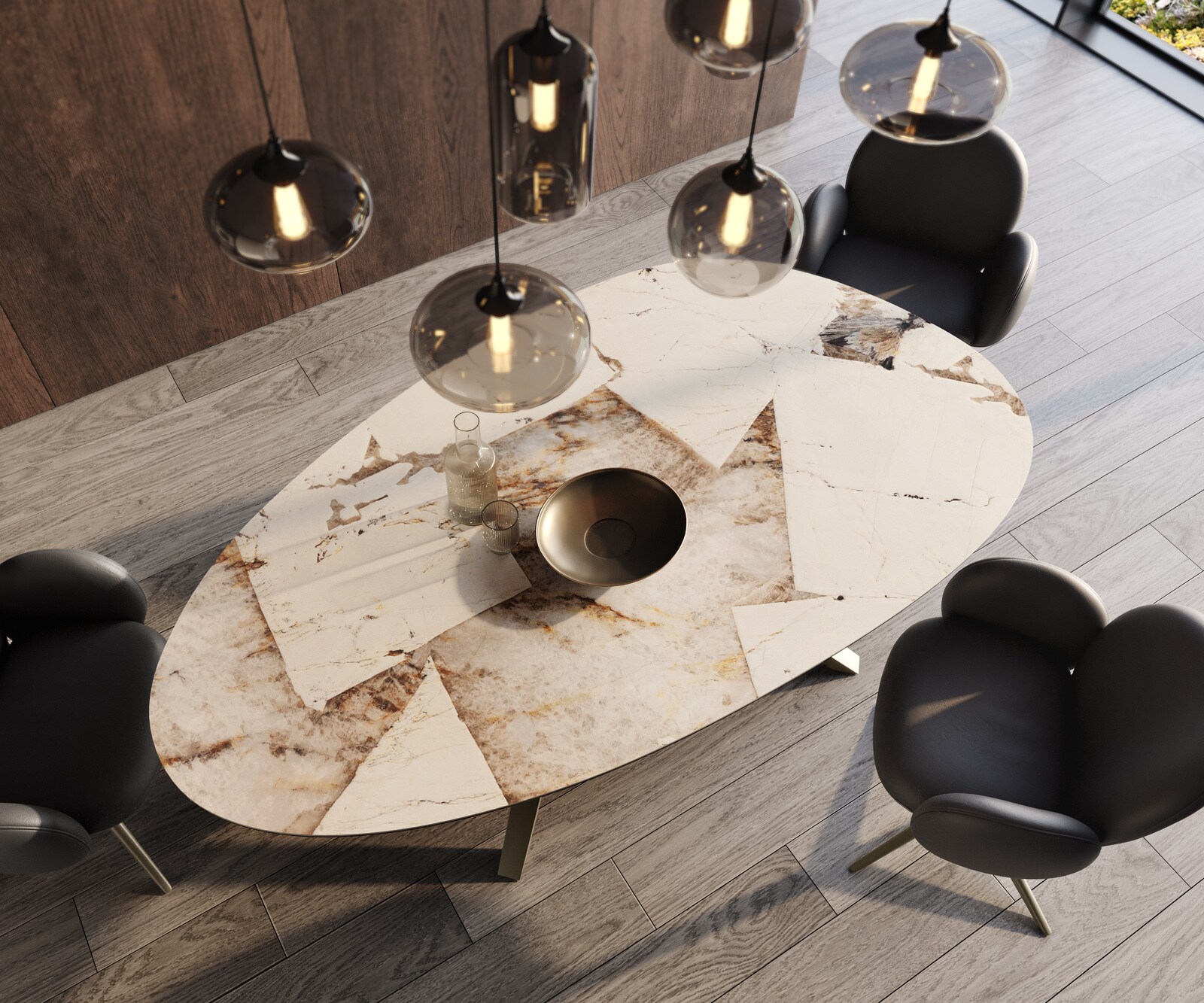 Edge Овална маса за хранене 220x120 керамика Iris FMG Patagonia Lappato Zenthara ъглов метален ефект покритие титан 3 Edge Овална маса за хранене 220x120 керамика Iris FMG Patagonia Lappato Zenthara ъглов метален ефект покритие титан 3