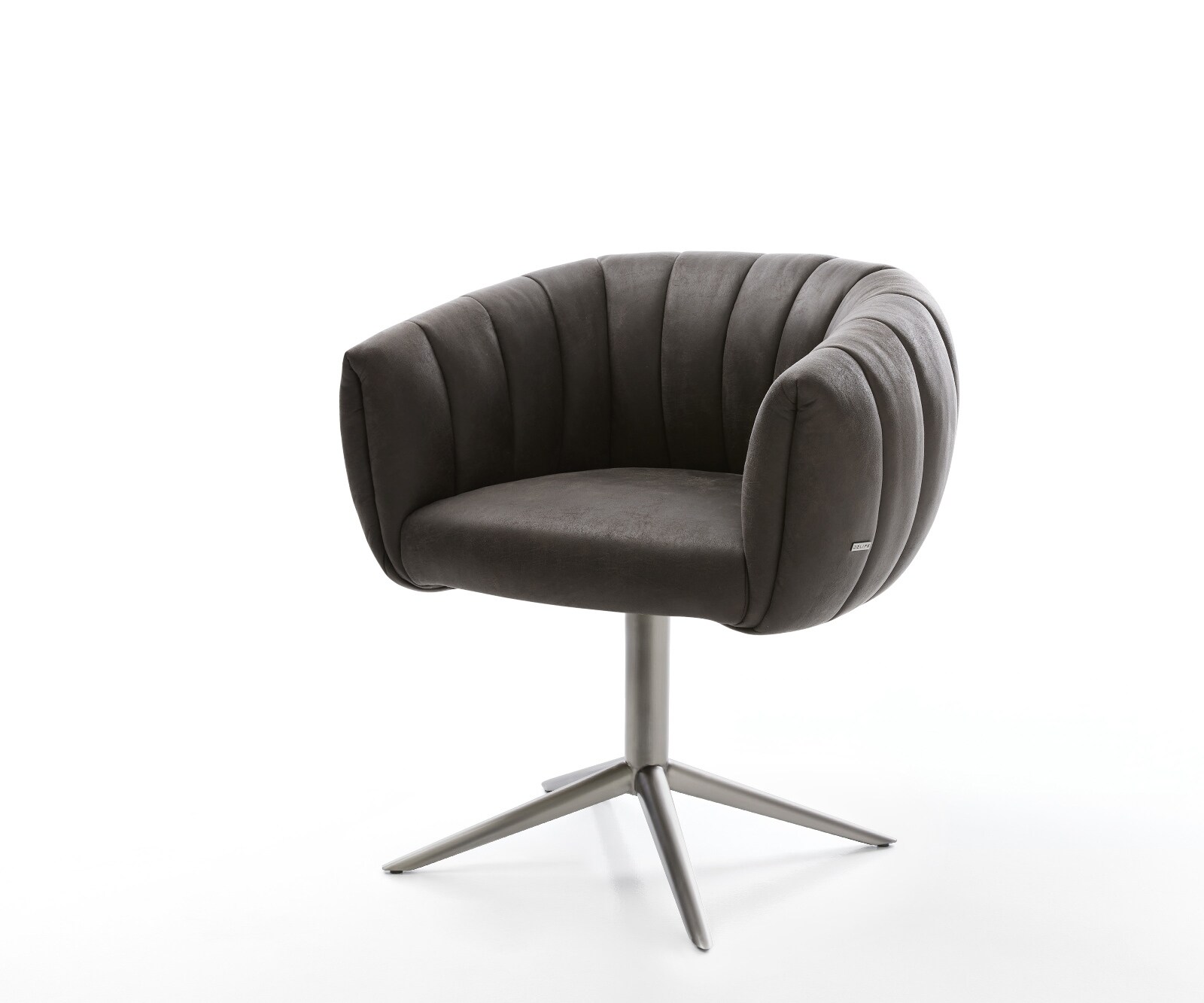 Въртящ се стол Jada-Flex микрофибър антрацит винтидж основа графит 360° въртяща се люлееща се функция сърцевина от джобни пружини