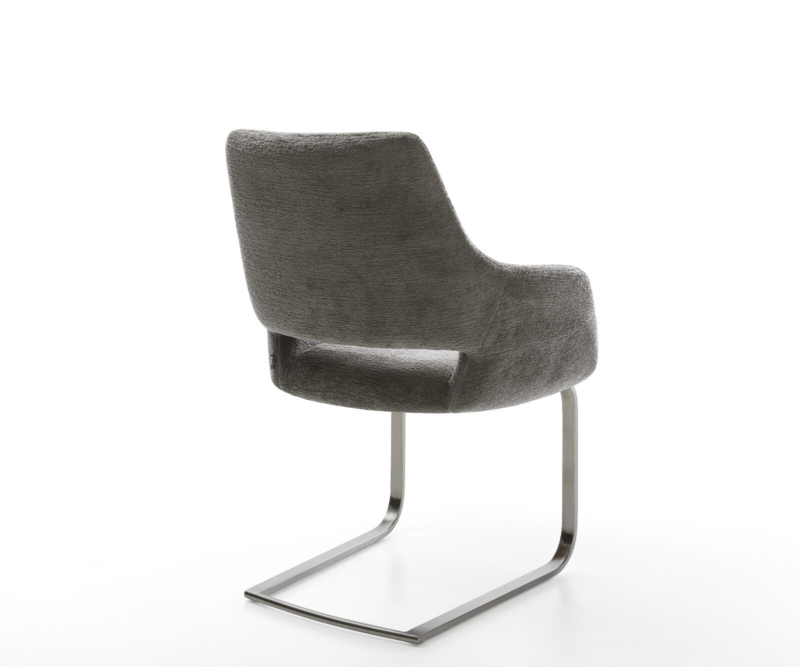 Yago-Flex конзолен стол с подлакътници Bouclé Soft Mud Плосък конзолен стол Graphite Pocket spring core 5