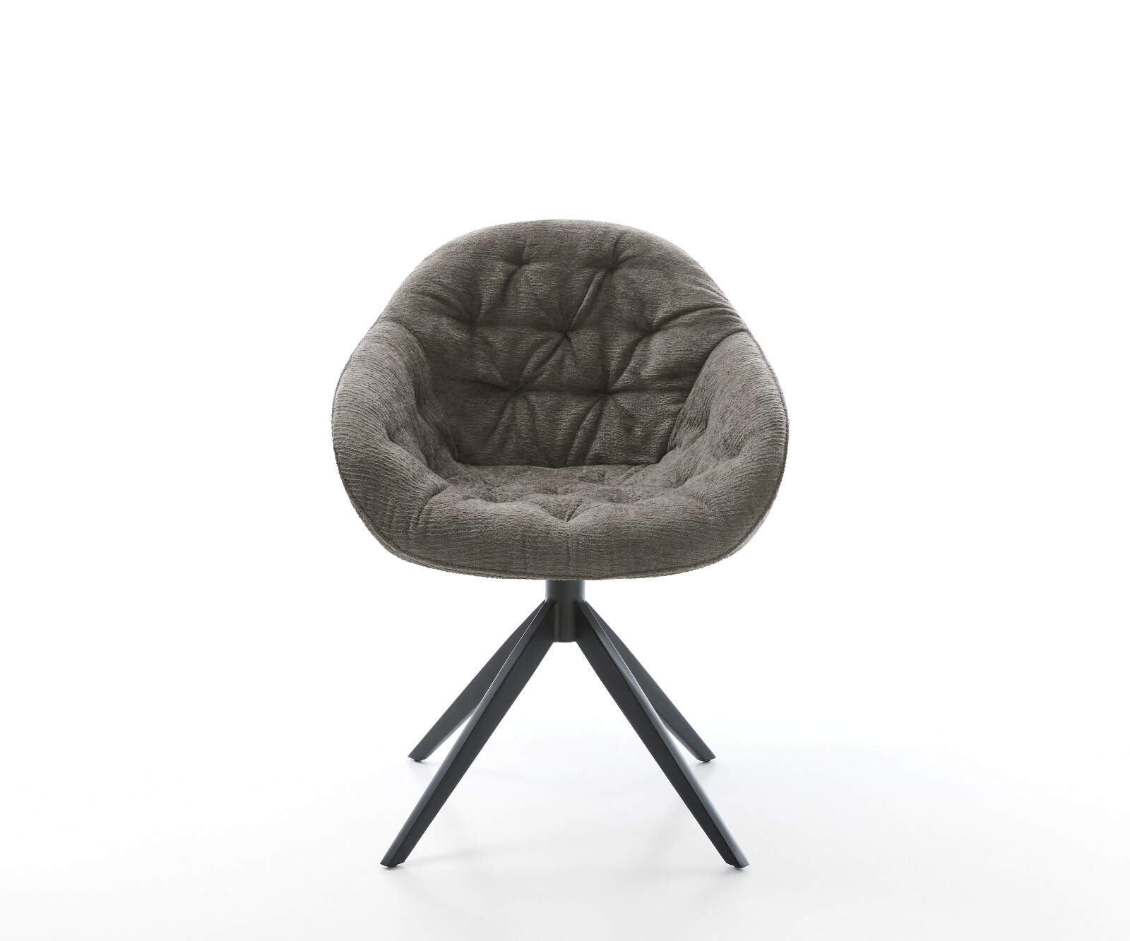 Въртящ се стол Gaio-Flex Bouclé Soft Mud Кръстосана рамка широка Черно 360° въртене Функция люлеене 1