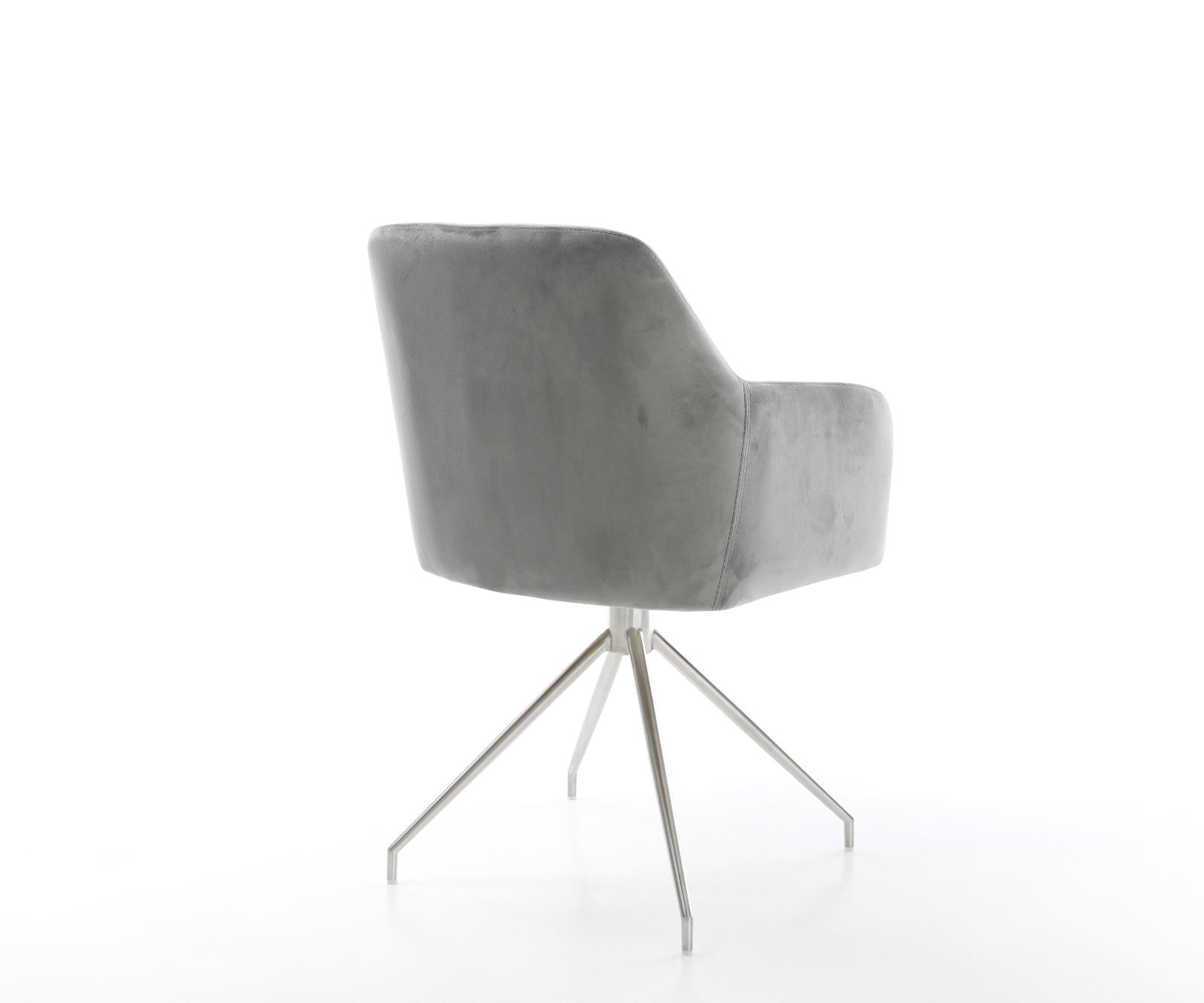 Врътящ се стол Кадифе Сив Конус крак кръгъл Неръждаема стомана 180° въртящ се Greg-Flex 4 Врътящ се стол Кадифе Сив Конус крак кръгъл Неръждаема стомана 180° въртящ се Greg-Flex 4