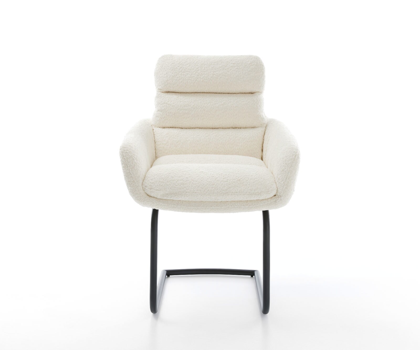 Люлеещ стол с подлакътници Букле Бял Конзолен крак кръгъл Черен Abelia-Flex 1 Люлеещ стол с подлакътници Букле Бял Конзолен крак кръгъл Черен Abelia-Flex 1