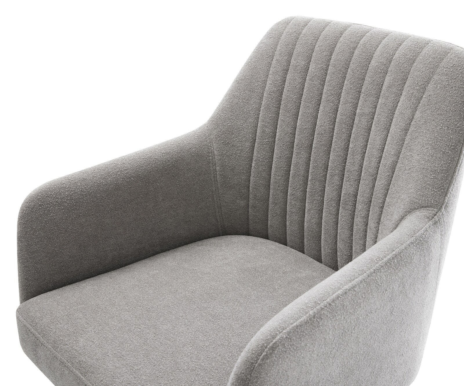 Въртящ се стол Greg-Flex, текстуриран плат Светлосив, Кръстосана рамка широка, неръждаема стомана, 360° въртене, Люлееща се функция, сърцевина от джобни пружини 4