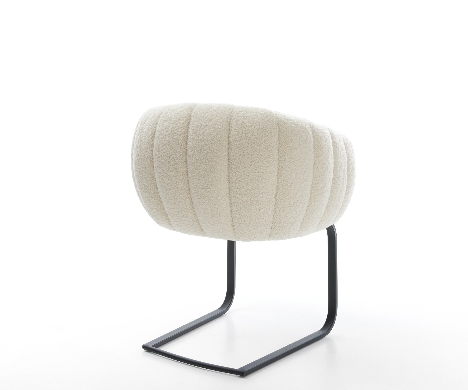 Конзолен стол Jada-Flex, teddy плат бежов, конзолен плосък черен крак, джоб пружинна сърцевина 5