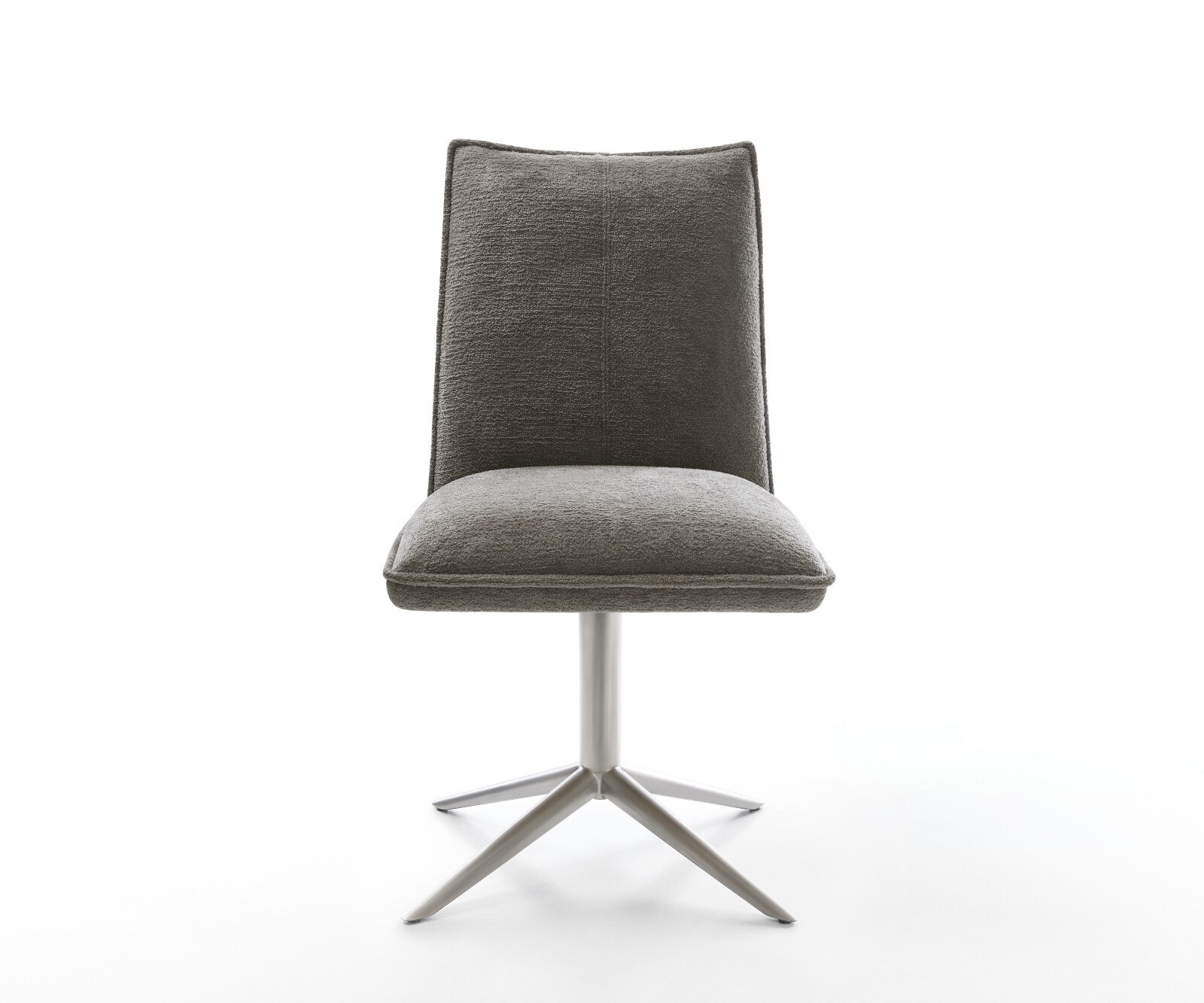 Въртящ се стол Lelio-Flex Bouclé Soft Mud Основа от неръждаема стомана Завъртане на 360° Люлееща се функция Ядро от джобни пружини 2