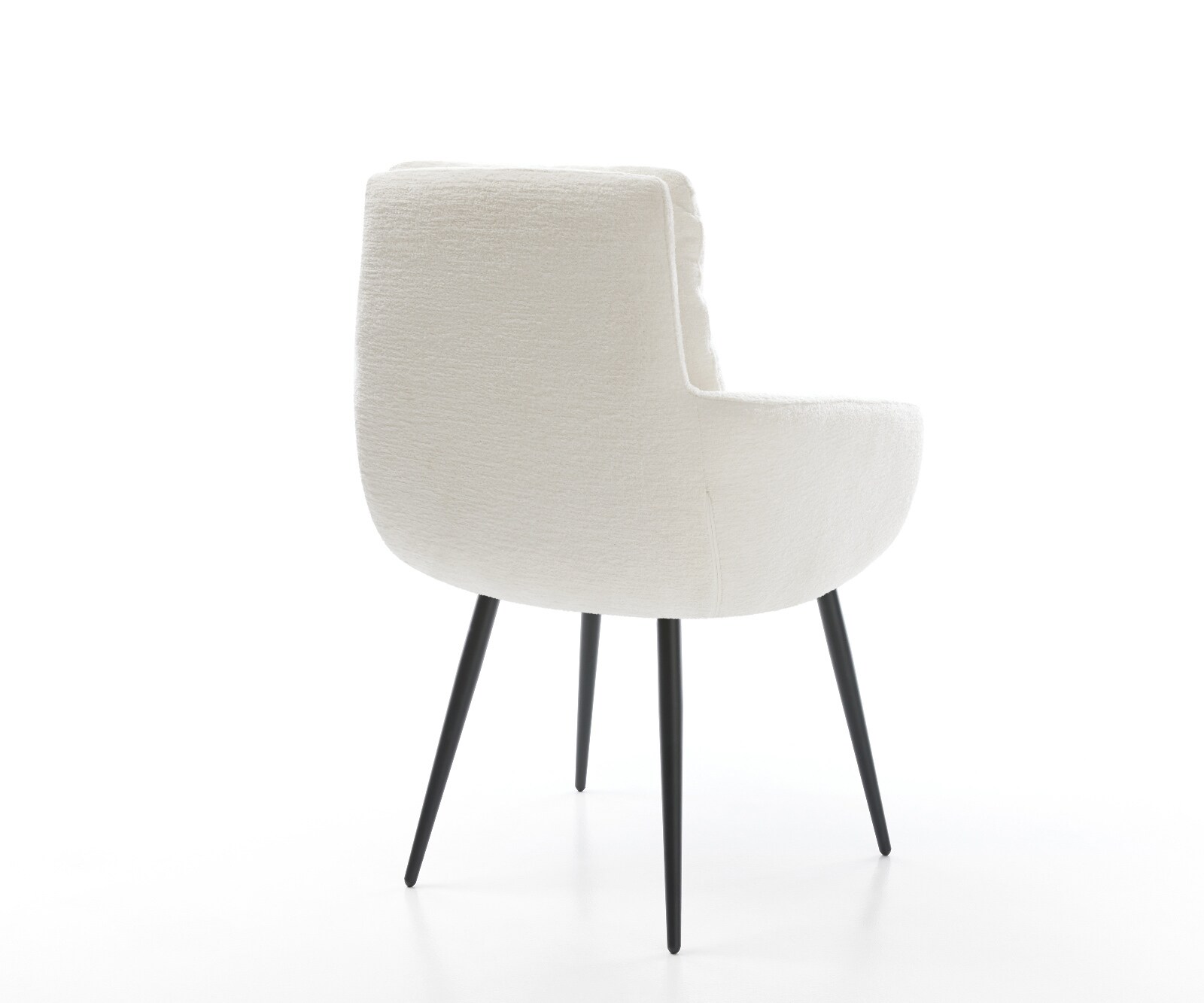 Трапезен стол Abelia-Flex с подлакътници Bouclé Soft Beige 4-футов конусовиден черен 5