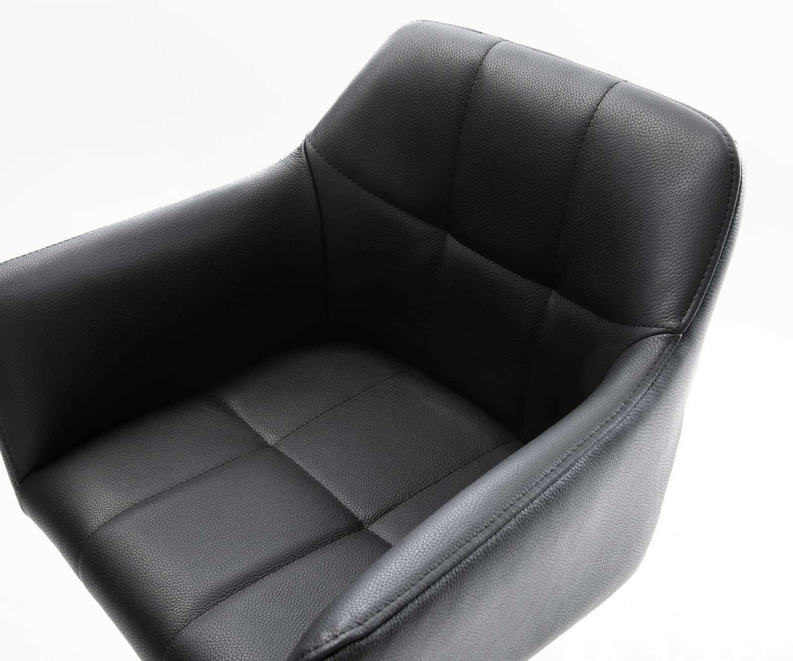 Бар стол Естествена кожа Черен Извити крака Метал Yulo-Flex 3