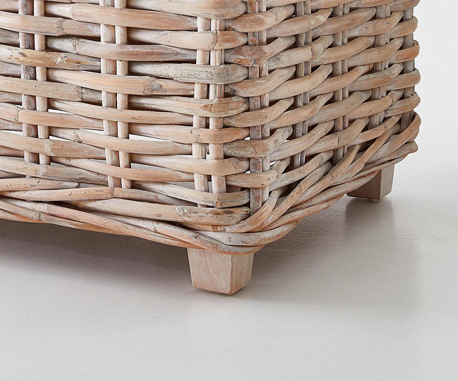 Холна маса 133x73 cm Ратан Бял Избелен Стъклоплот Nizza 5