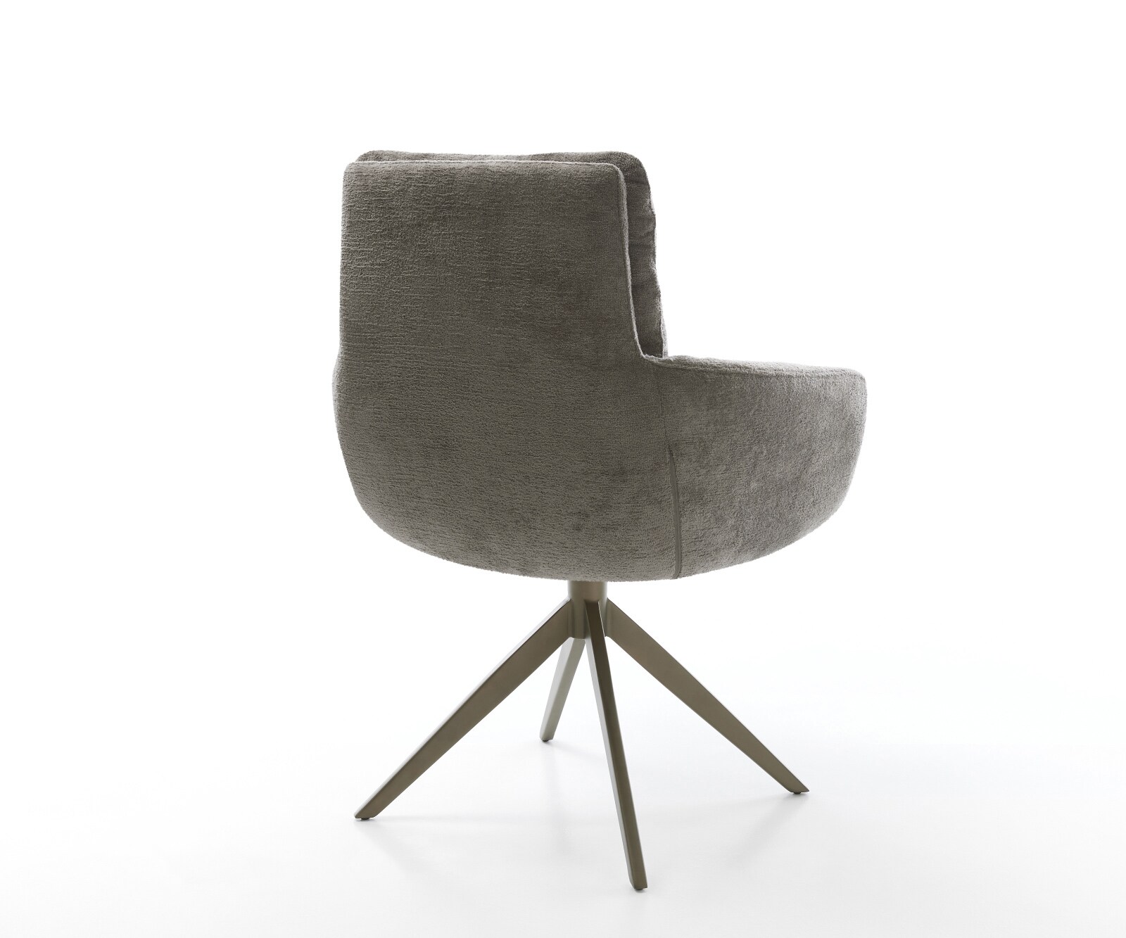 Въртящ се стол Abelia-Flex с подлакътници Bouclé Soft mud Кръстосана рамка широка Ефектно покритие Titanium 360° въртене Люлееща се функция 5