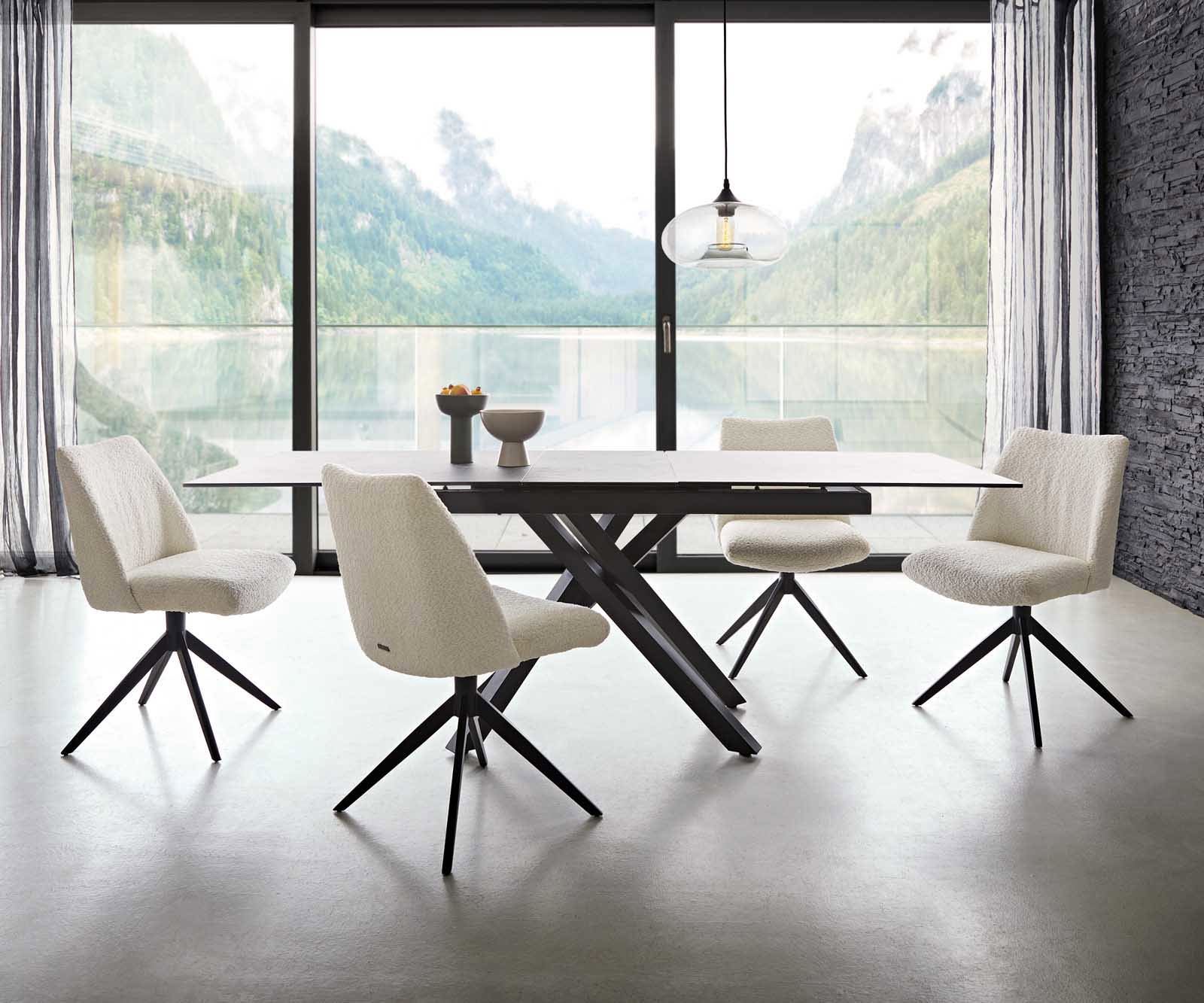 Врътящ се стол Букле Бял Конус крак плосък Черен 360° въртящ се Покет пружина Elso-Flex 5 Врътящ се стол Букле Бял Конус крак плосък Черен 360° въртящ се Покет пружина Elso-Flex 5