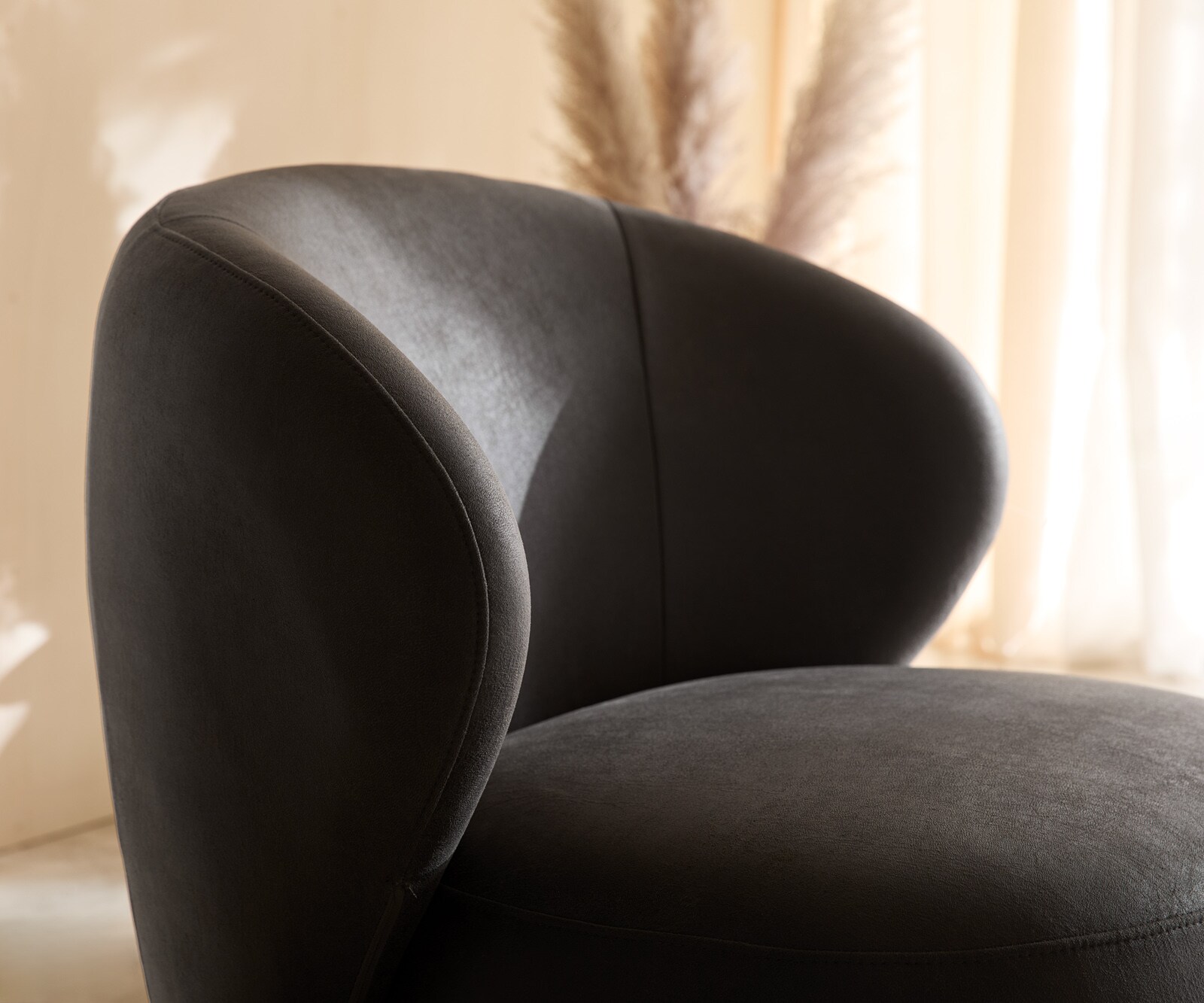 Стол за отдих Pulo 80x80 cm микрофибър антрацит реколта 4