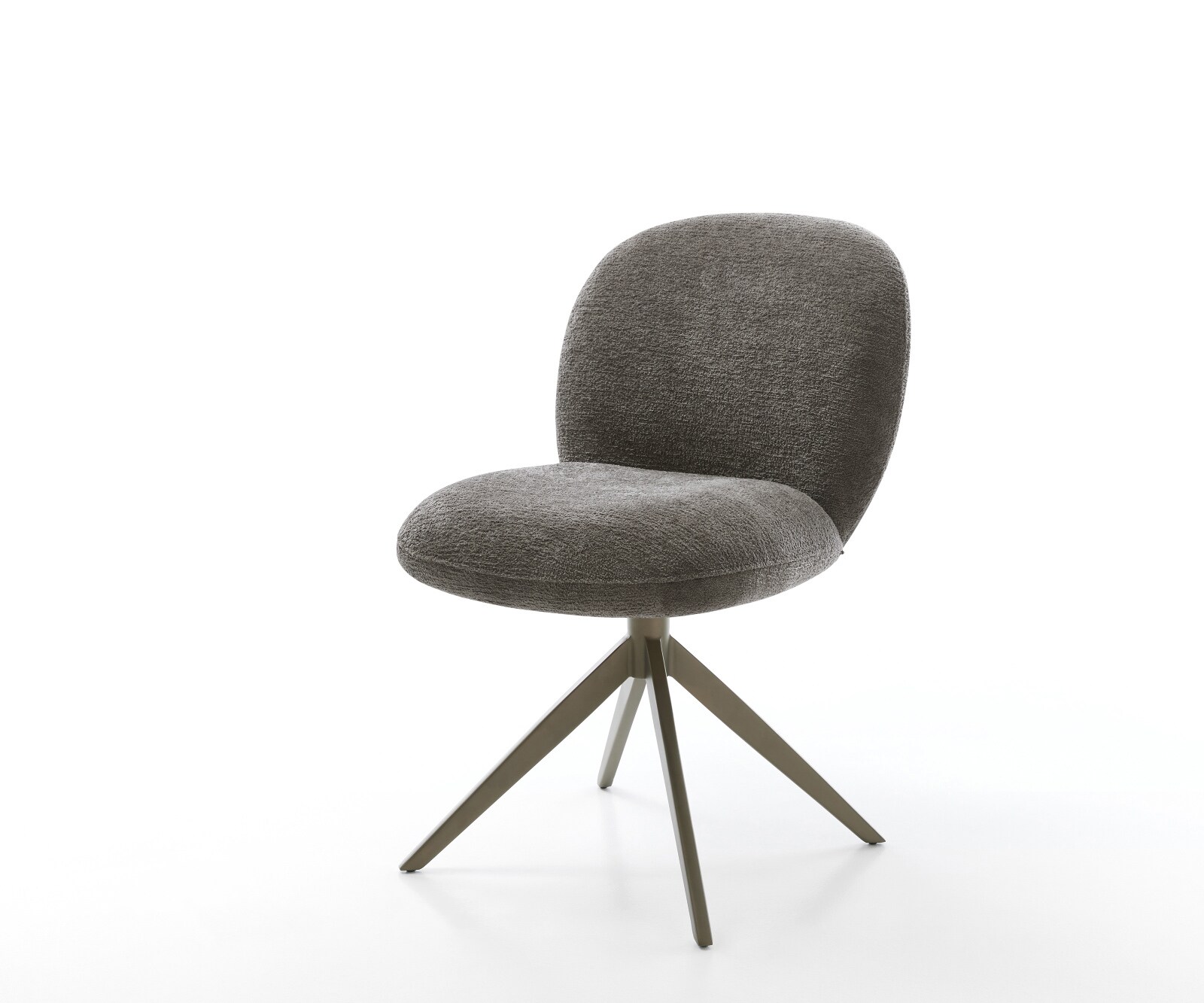 Въртящ се стол Nube-Flex Bouclé Soft Mud Кръстосана рамка широка Ефектно покритие Титан 360° завъртане Люлееща се функция Ядро от джобни пружини 1