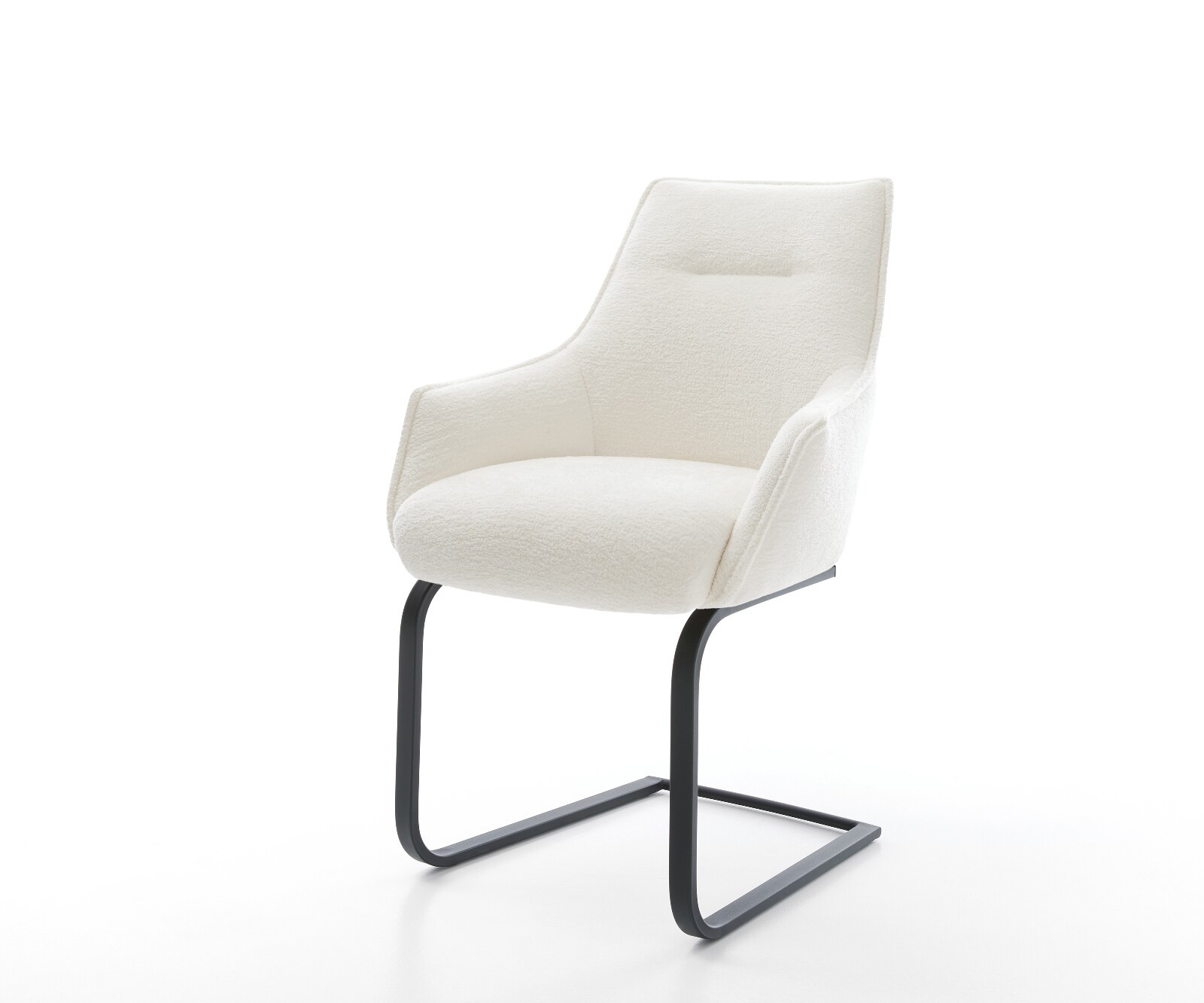 Стол с конзола Alja-Flex с подлакътници Bouclé Soft Beige Стол с конзола Flat Black Ядро от джобни пружини 1