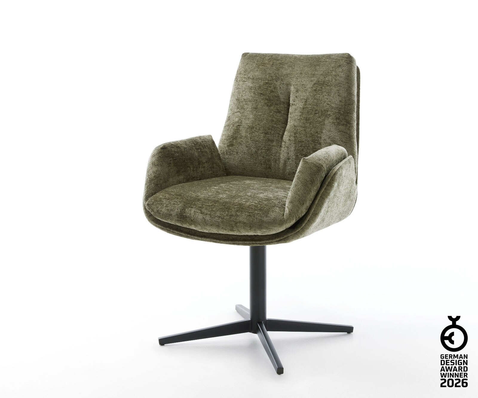 Врътящ се стол Шенил Маслина Офис основа Черен 360° въртящ се Clea-Flex