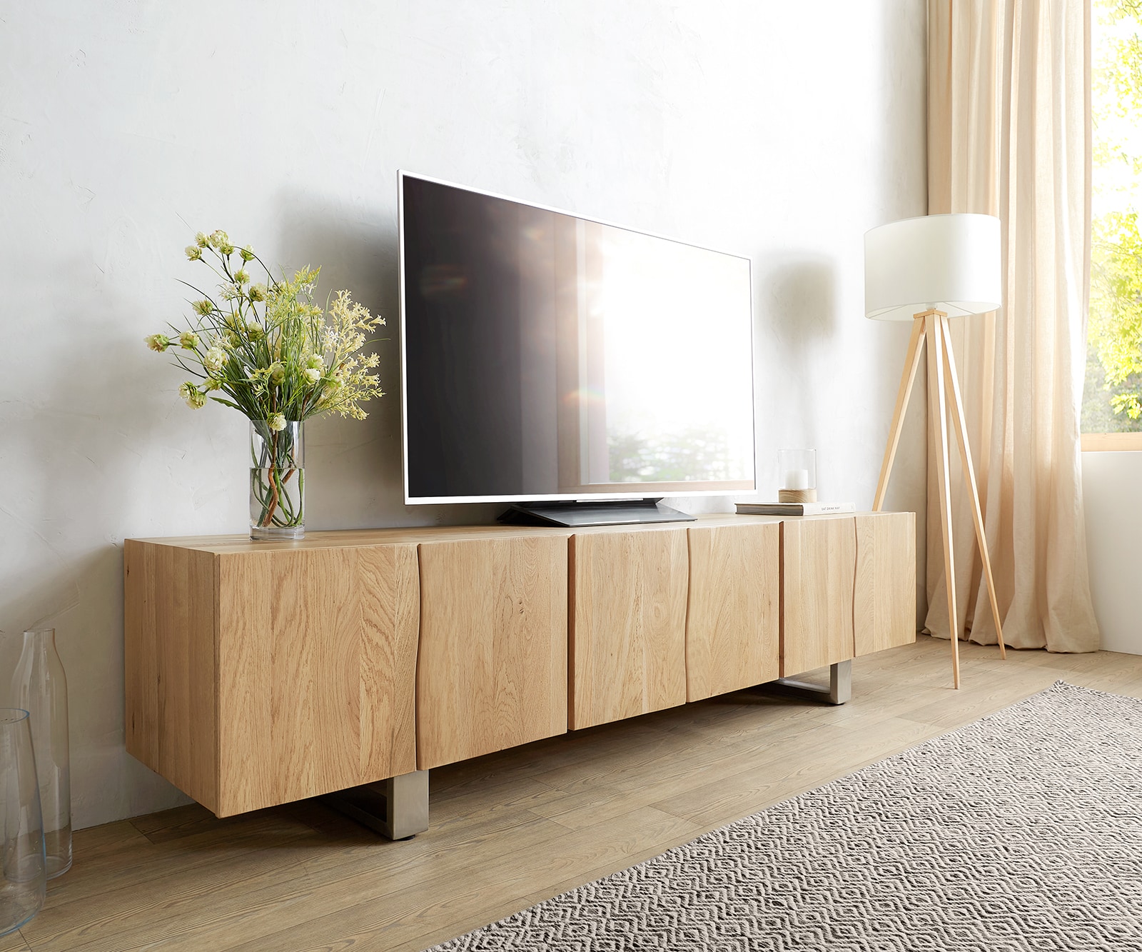 ТВ шкаф Live-Edge 220 cm 6 врати дървен ръб  3 ТВ шкаф Live-Edge 220 cm 6 врати дървен ръб  3